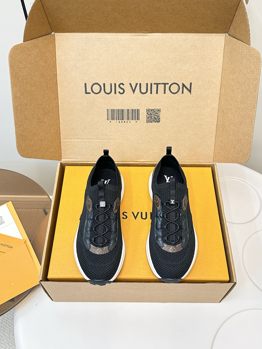 Louis Vuitton Black Monogram Knit Sneakers – Luxury Designer Trainers
