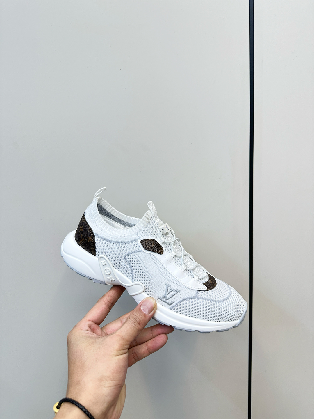 Louis Vuitton Run 55 Sneakers White Mesh & Monogram Canvas
