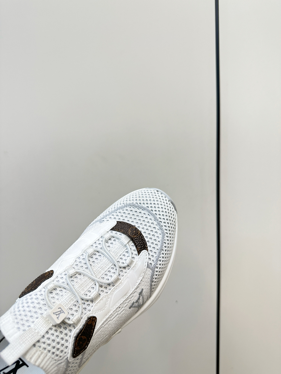 Louis Vuitton Run 55 Sneakers White Mesh & Monogram Canvas