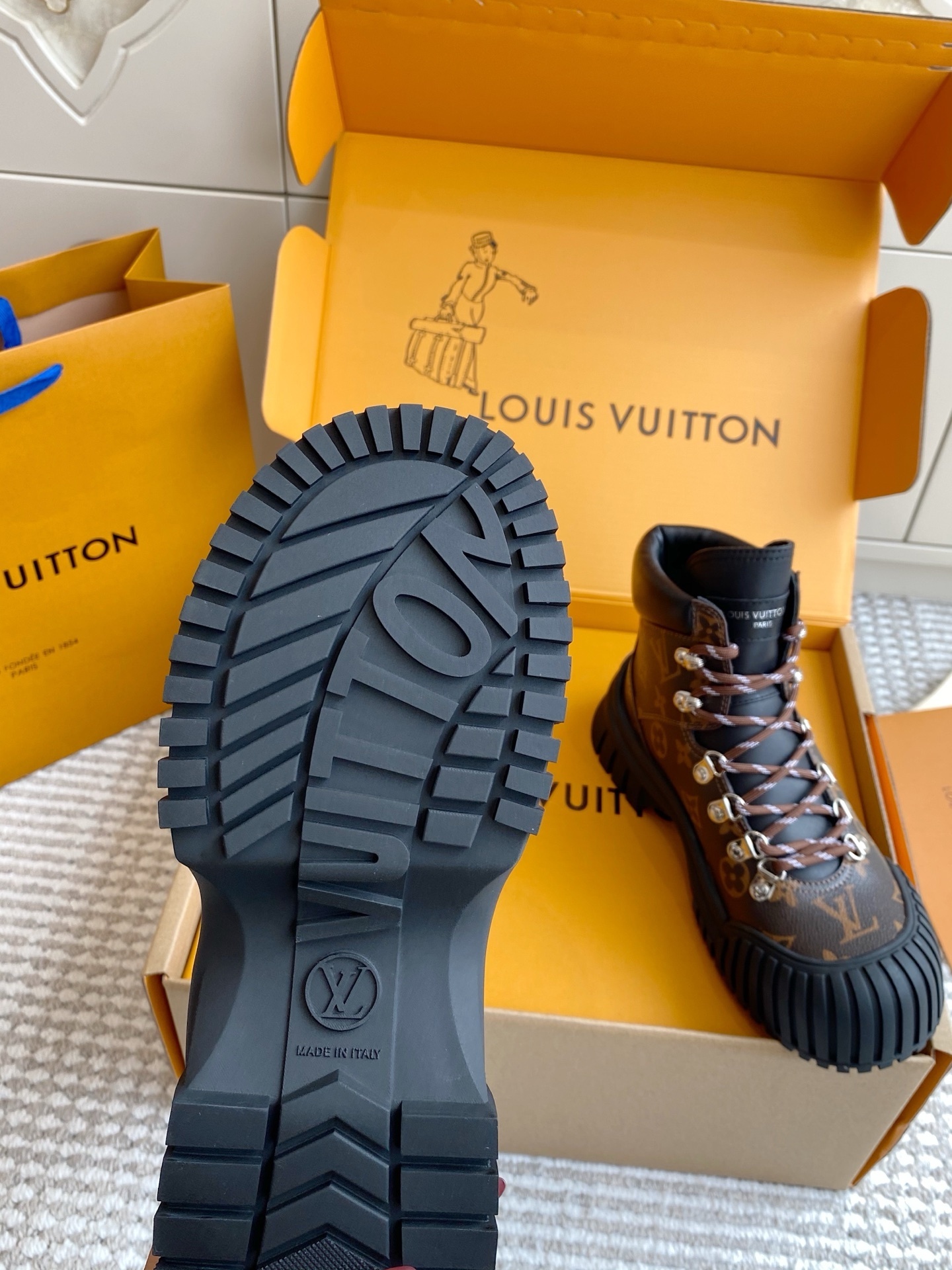 Louis Vuitton Monogram Canvas Hiking Boots - Luxury Winter Footwear