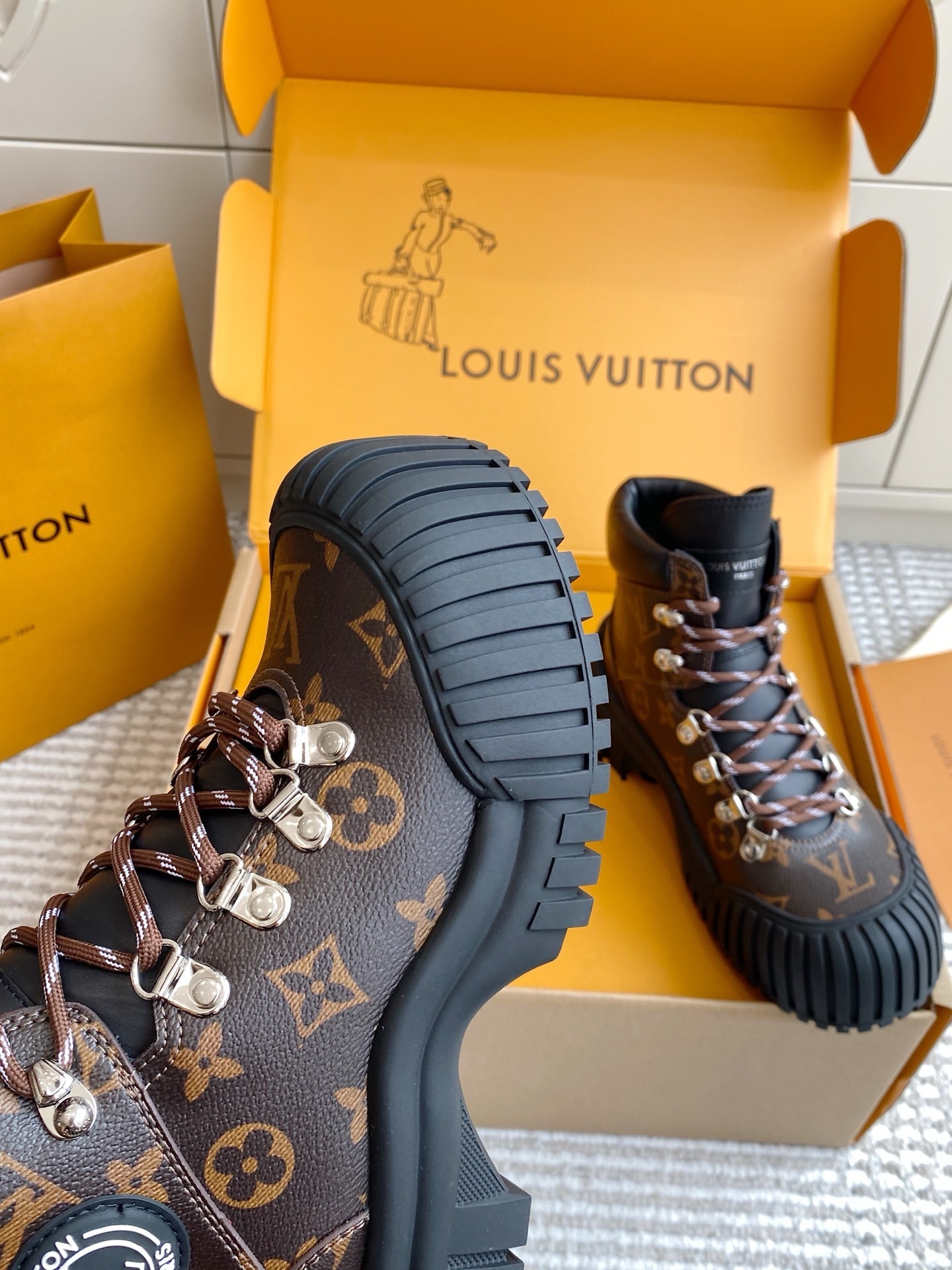 Louis Vuitton Monogram Canvas Hiking Boots - Luxury Winter Footwear