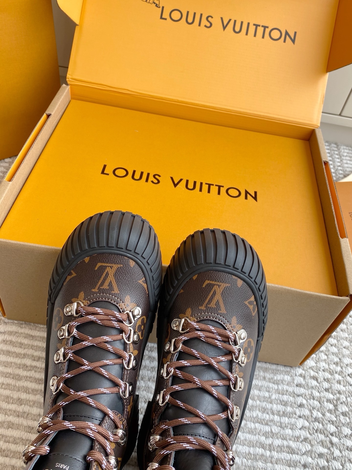 Louis Vuitton Monogram Canvas Hiking Boots - Luxury Winter Footwear