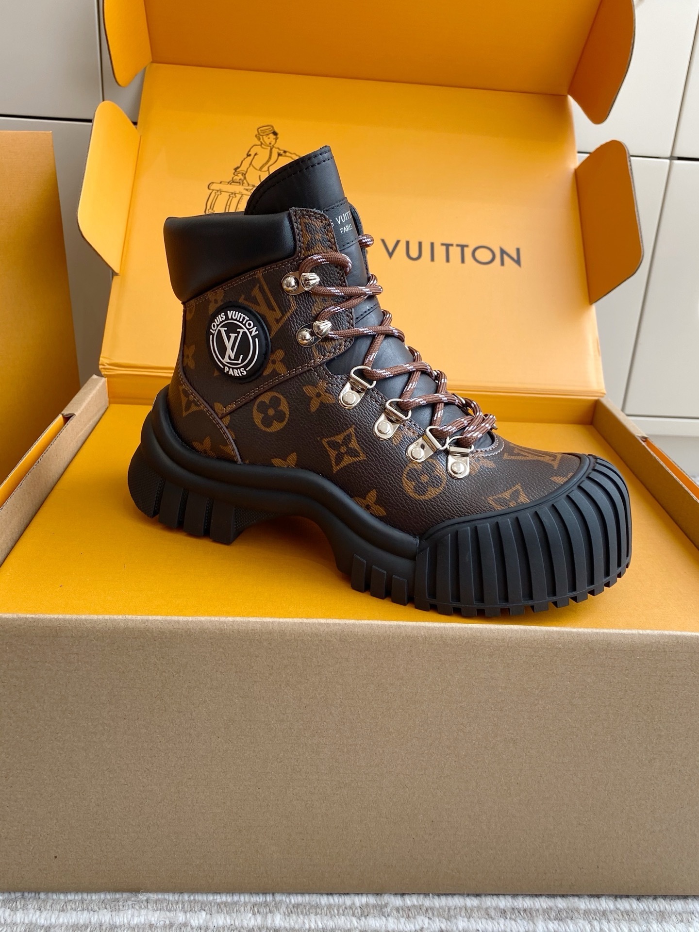 Louis Vuitton Monogram Canvas Hiking Boots - Luxury Winter Footwear