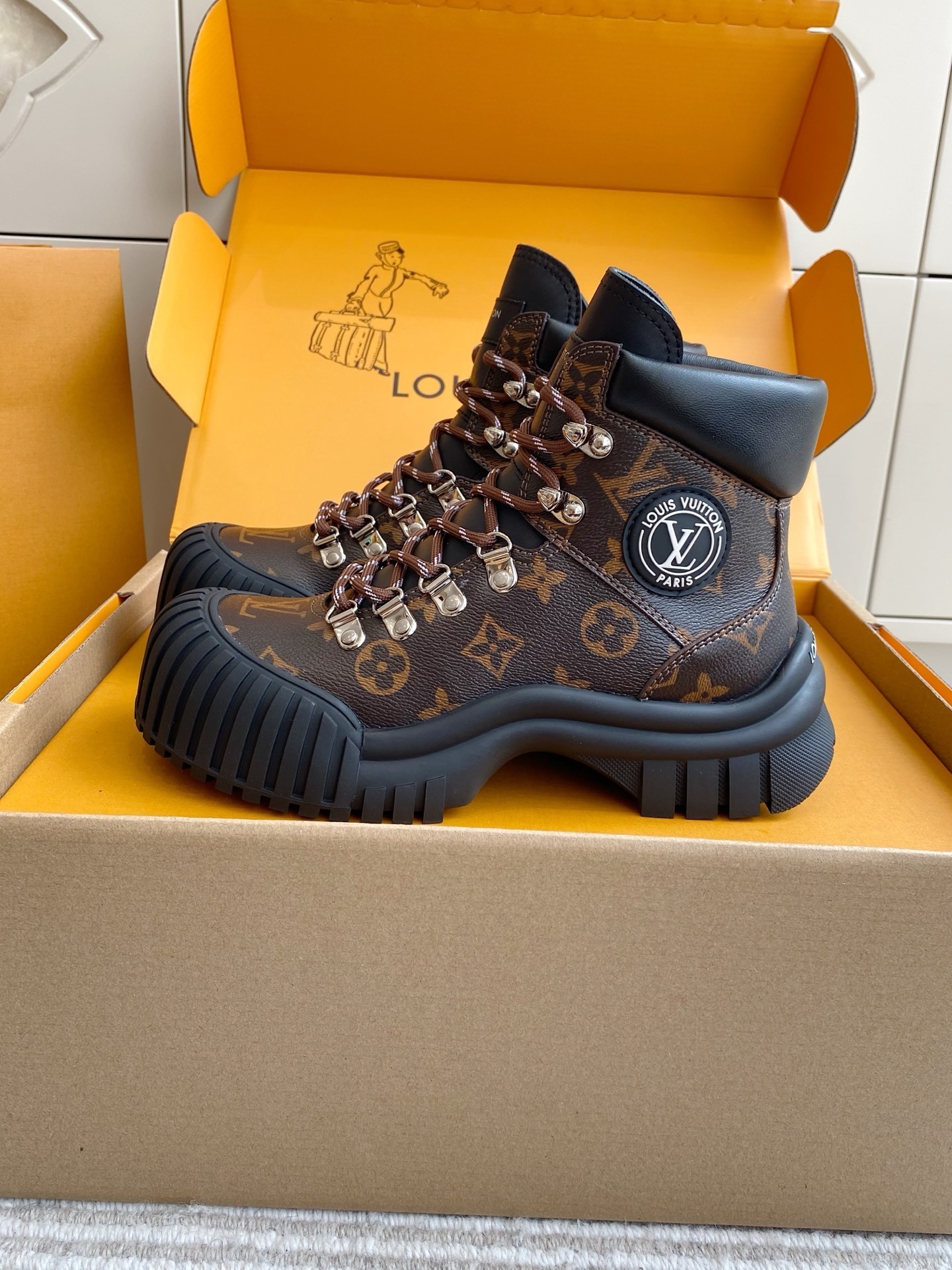 Louis Vuitton Monogram Canvas Hiking Boots - Luxury Winter Footwear