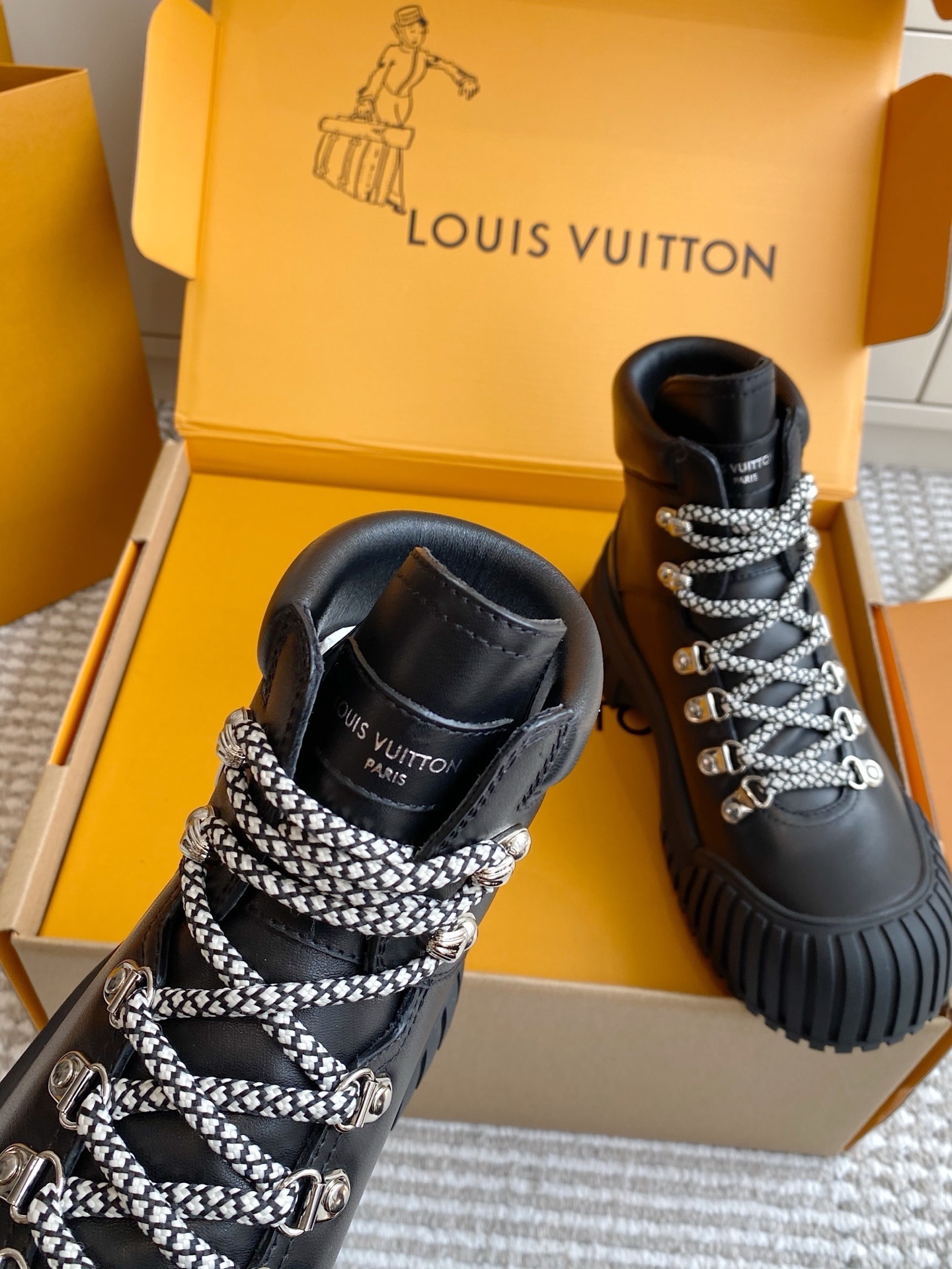 Louis Vuitton LV Aspen Ankle Boot - Luxury Black Hiking Style