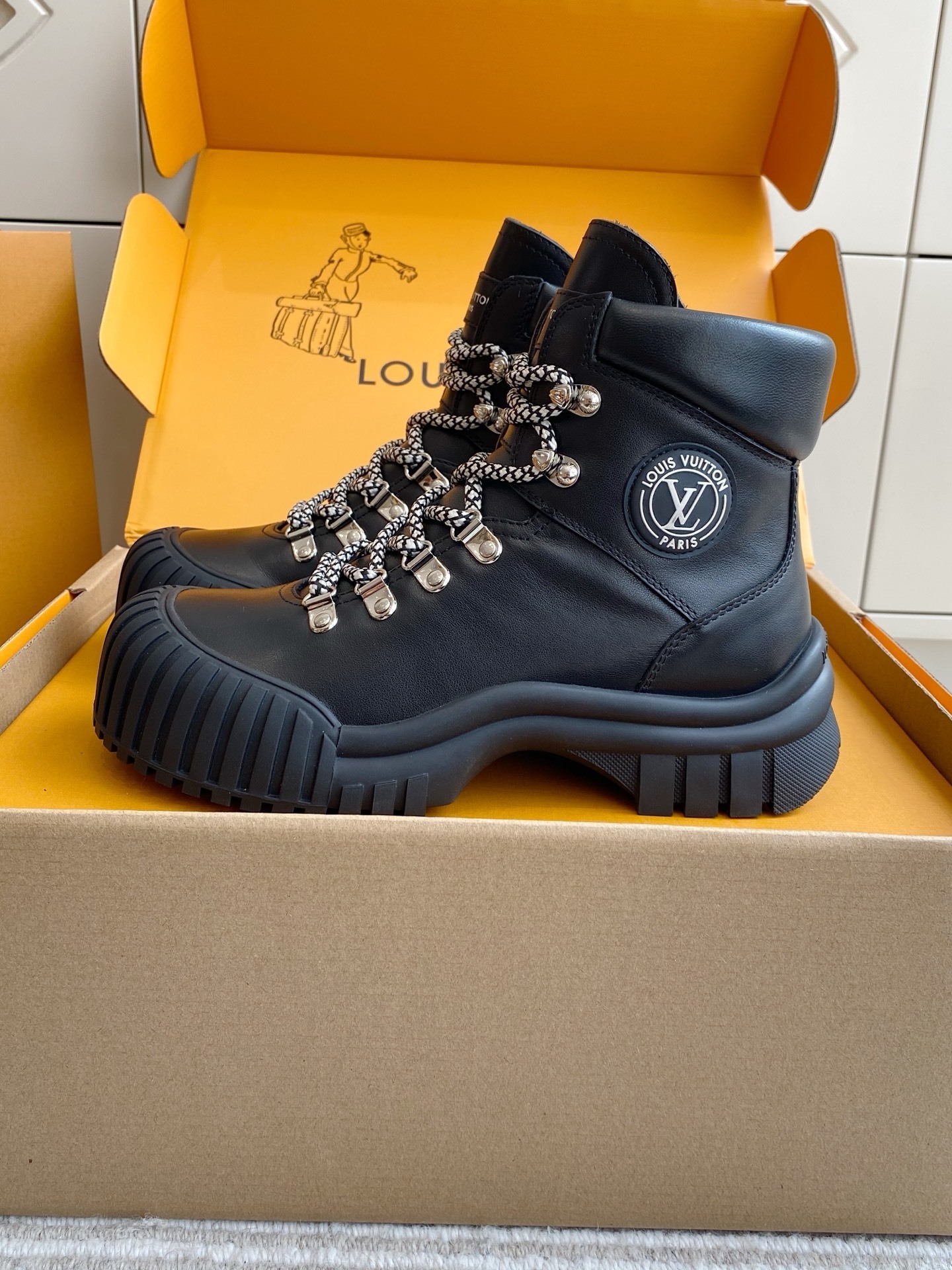 Louis Vuitton LV Aspen Ankle Boot - Luxury Black Hiking Style