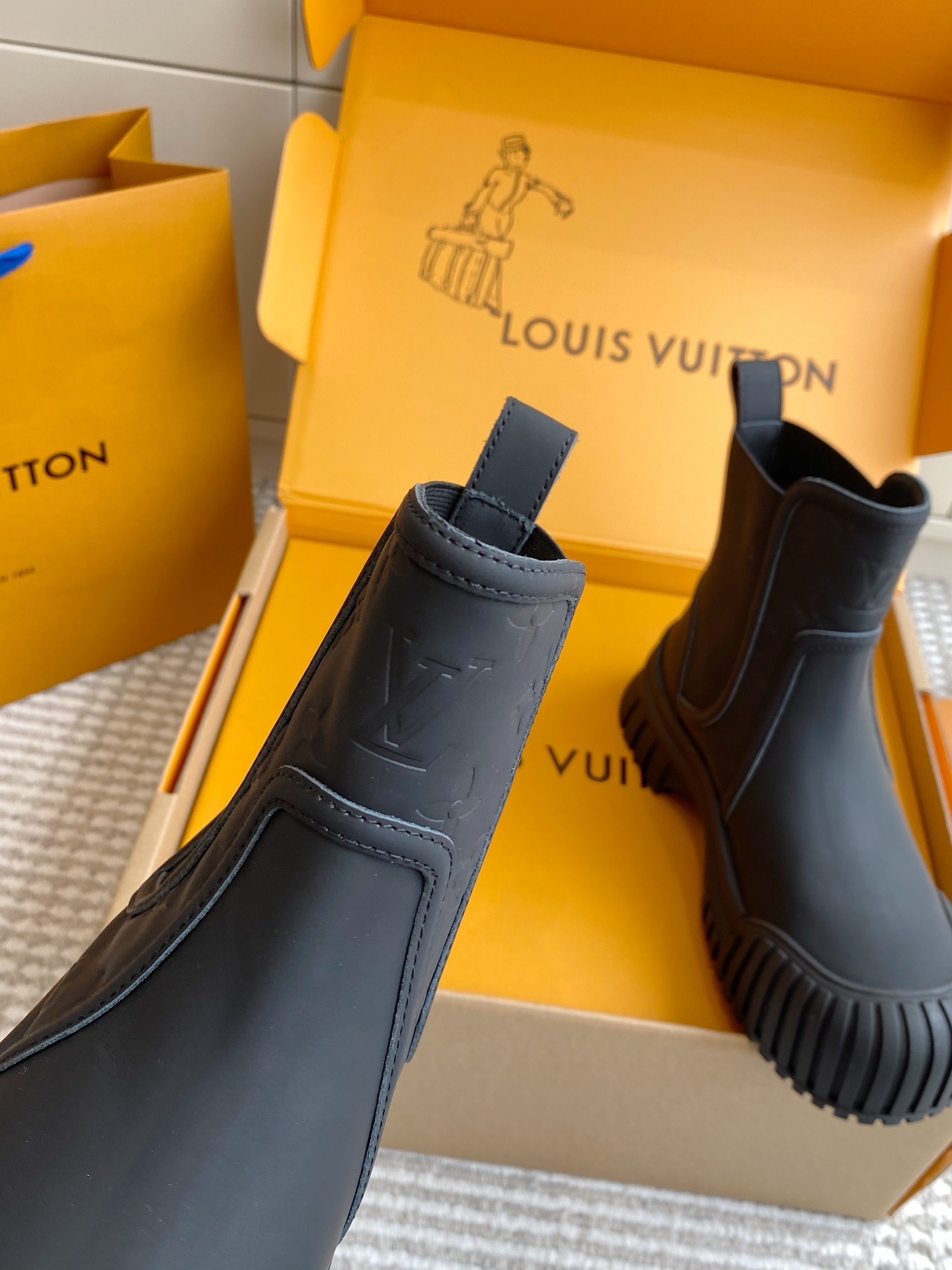 Louis Vuitton Territory Flat Half Boot - Matte Black Rain Boots