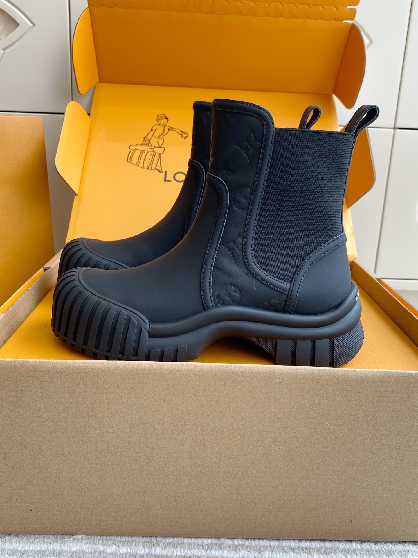 Louis Vuitton Territory Flat Half Boot - Matte Black Rain Boots