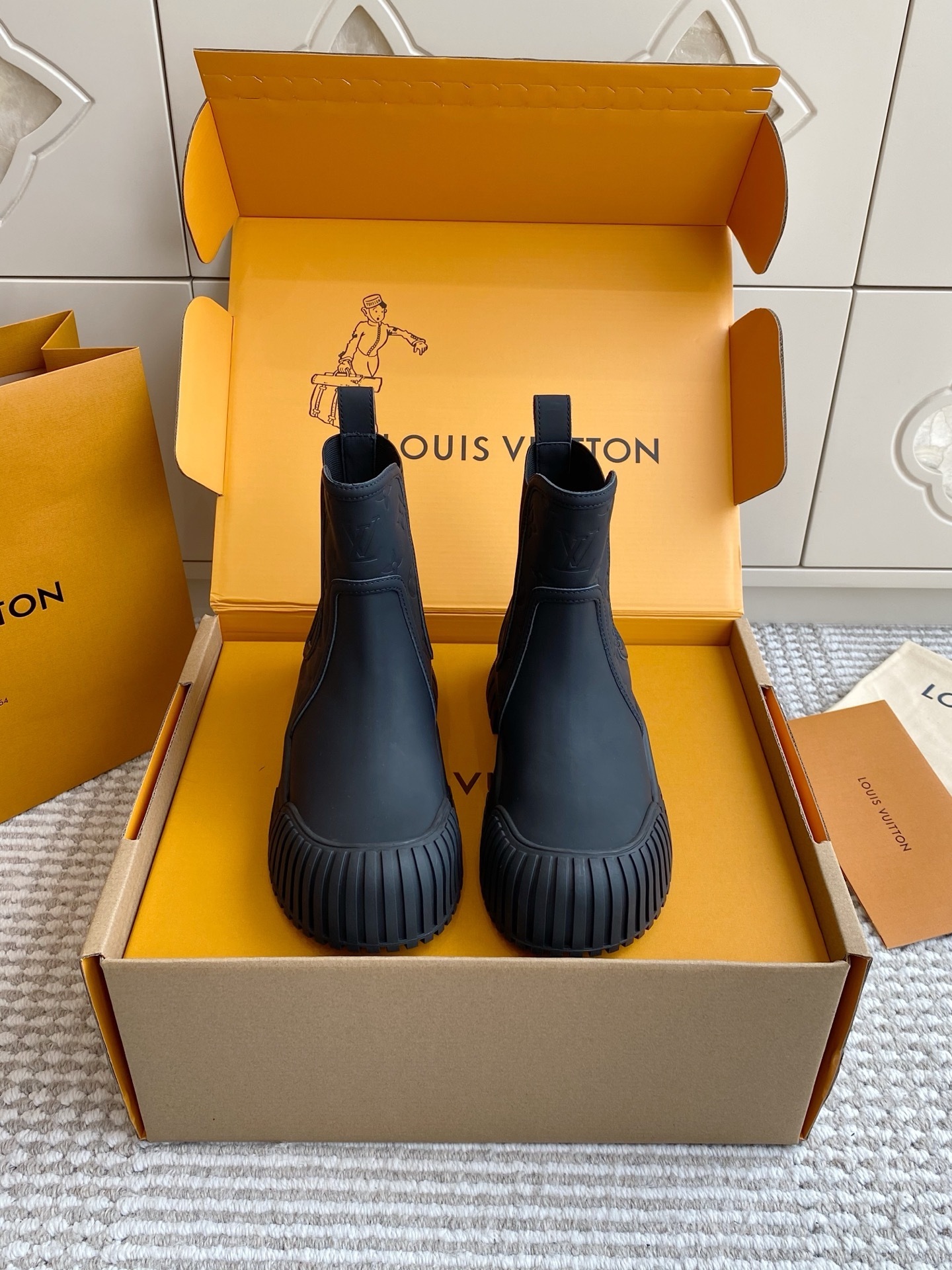 Louis Vuitton Territory Flat Half Boot – Matte Black Rain Boots