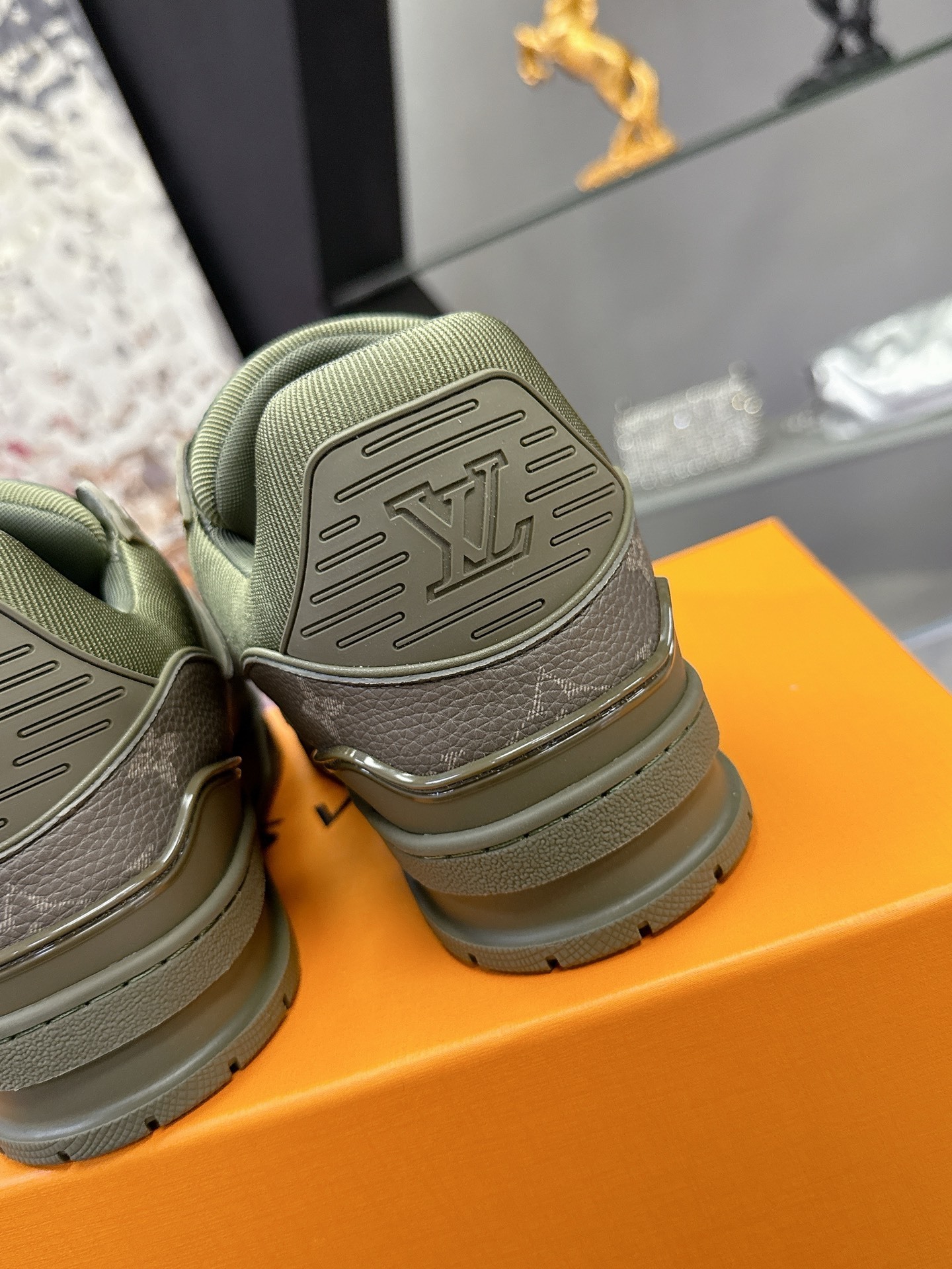 Louis Vuitton LV Trainer Sneakers - Khaki Monogram Leather