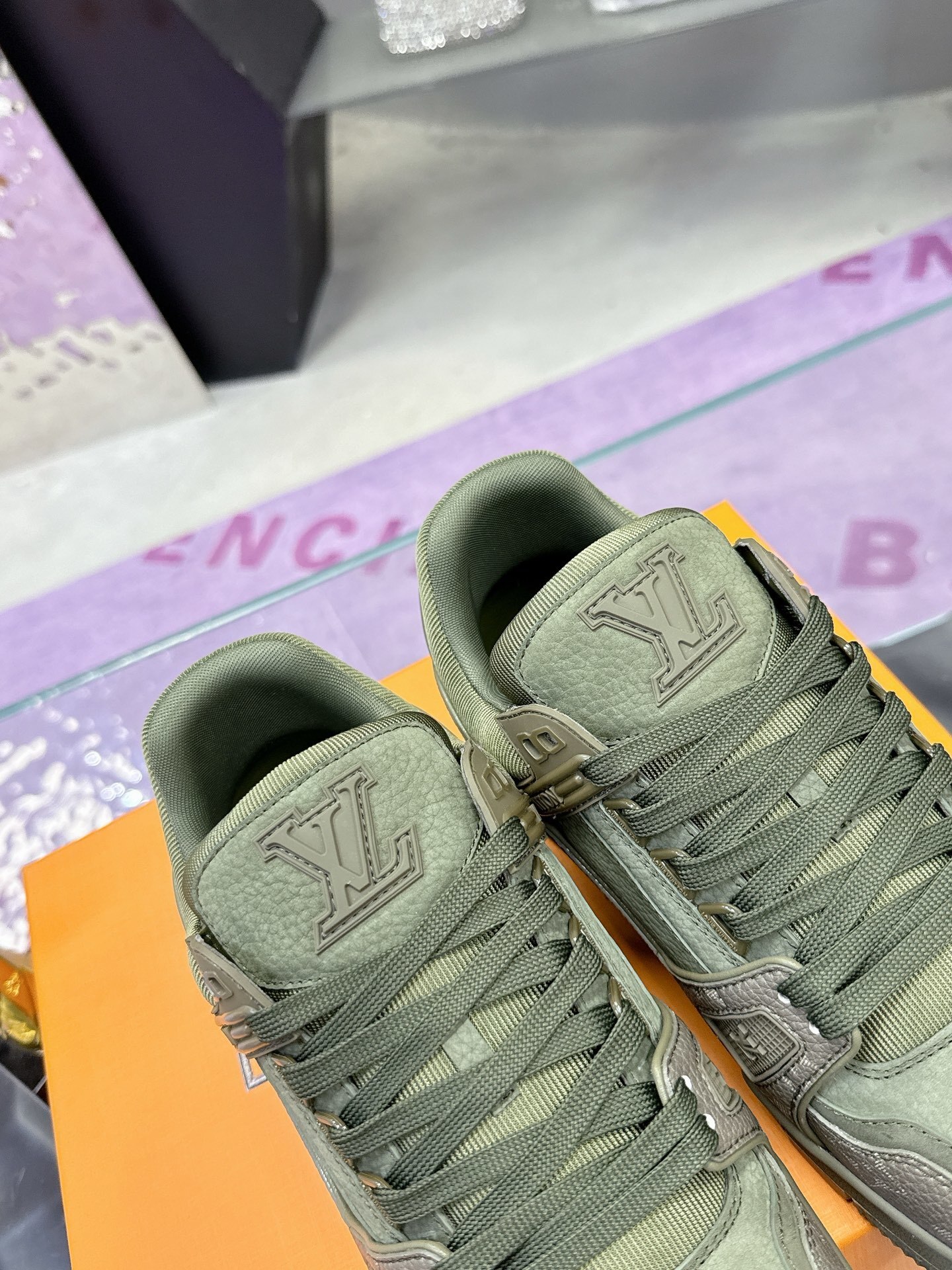Louis Vuitton LV Trainer Sneakers - Khaki Monogram Leather