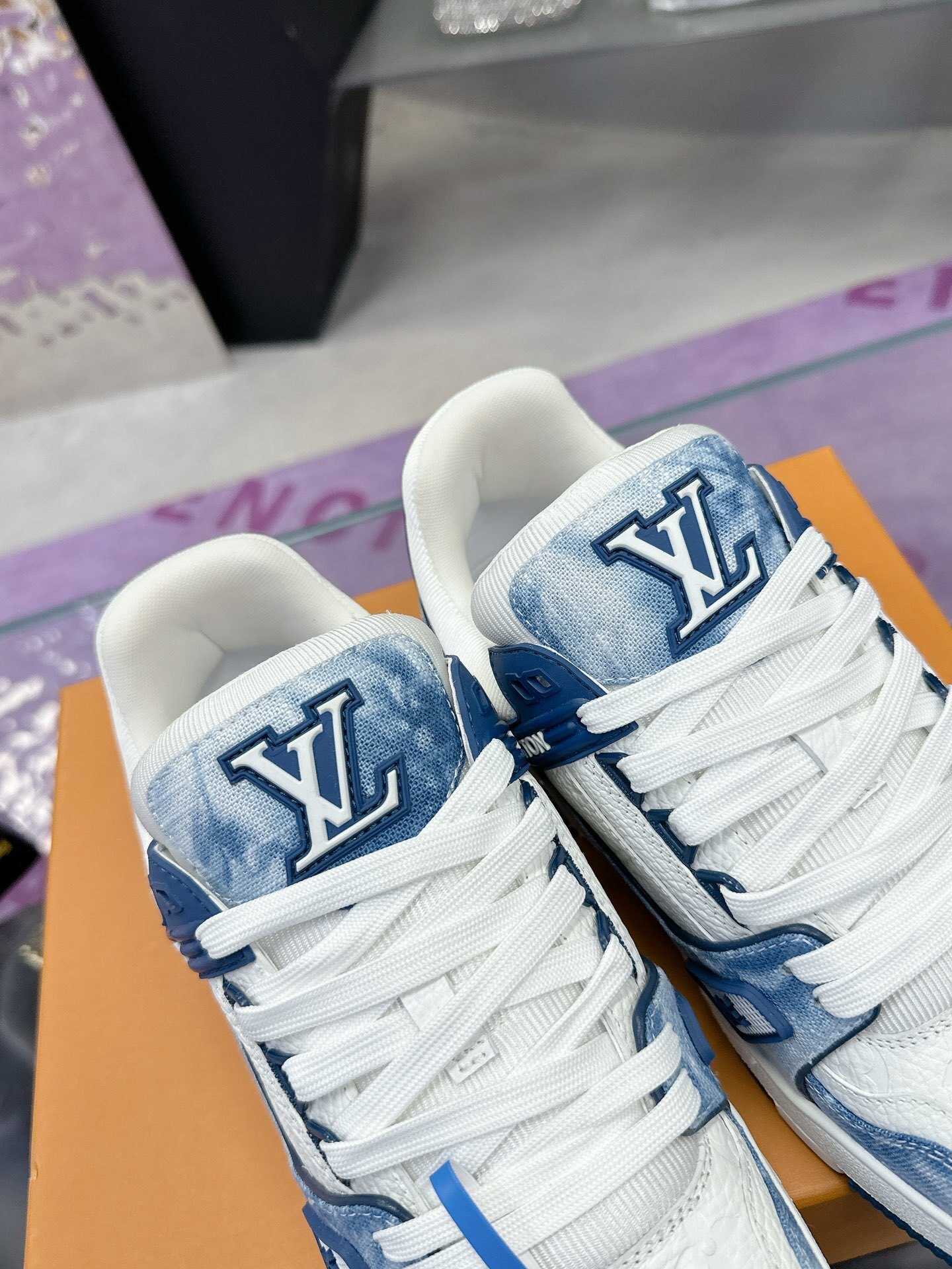 Louis Vuitton LV Trainer Blue Monogram Denim Sneakers