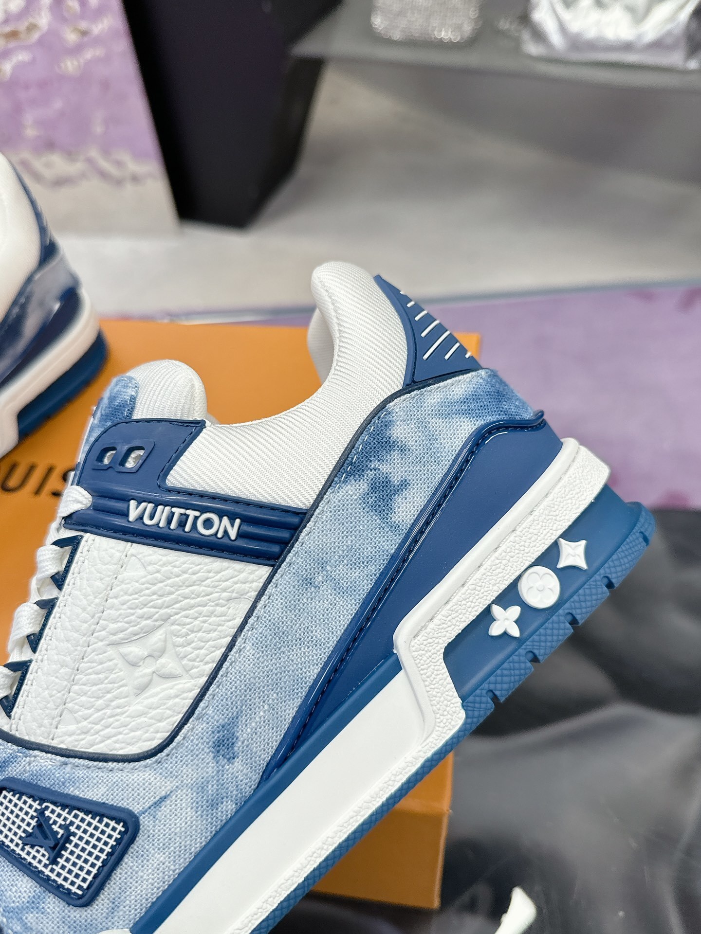 Louis Vuitton LV Trainer Blue Monogram Denim Sneakers