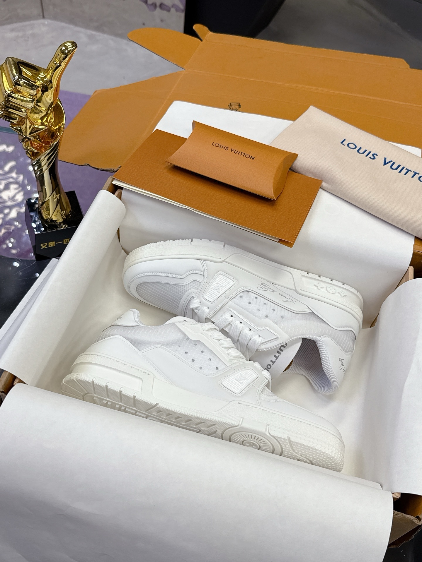 Louis Vuitton LV Trainer Sneakers – All White Luxury Men’s Shoes