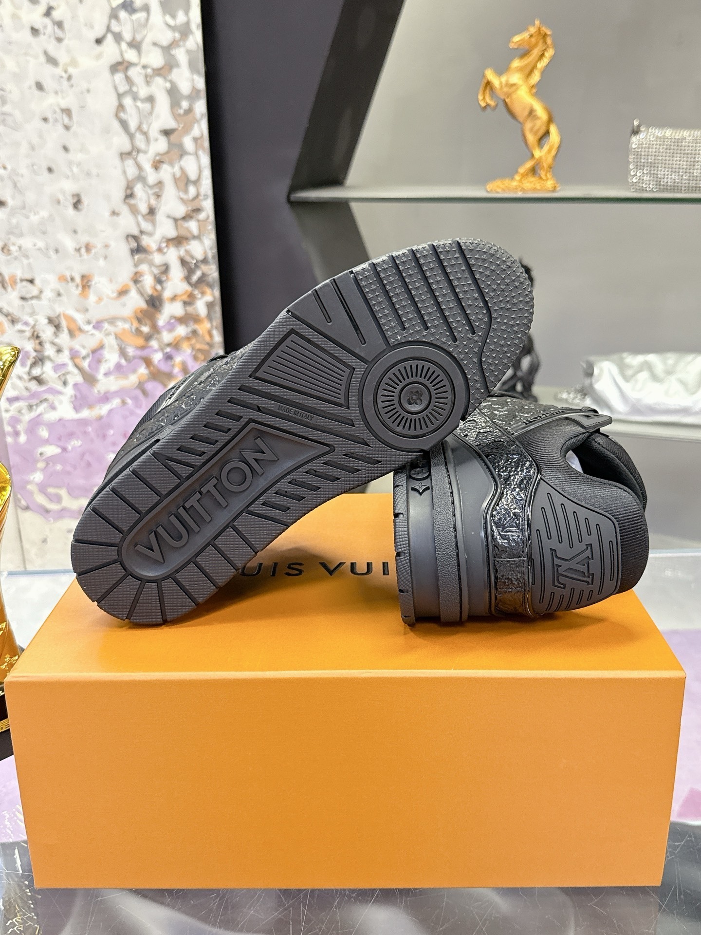 Louis Vuitton LV Trainer Sneakers Triple Black Monogram Leather