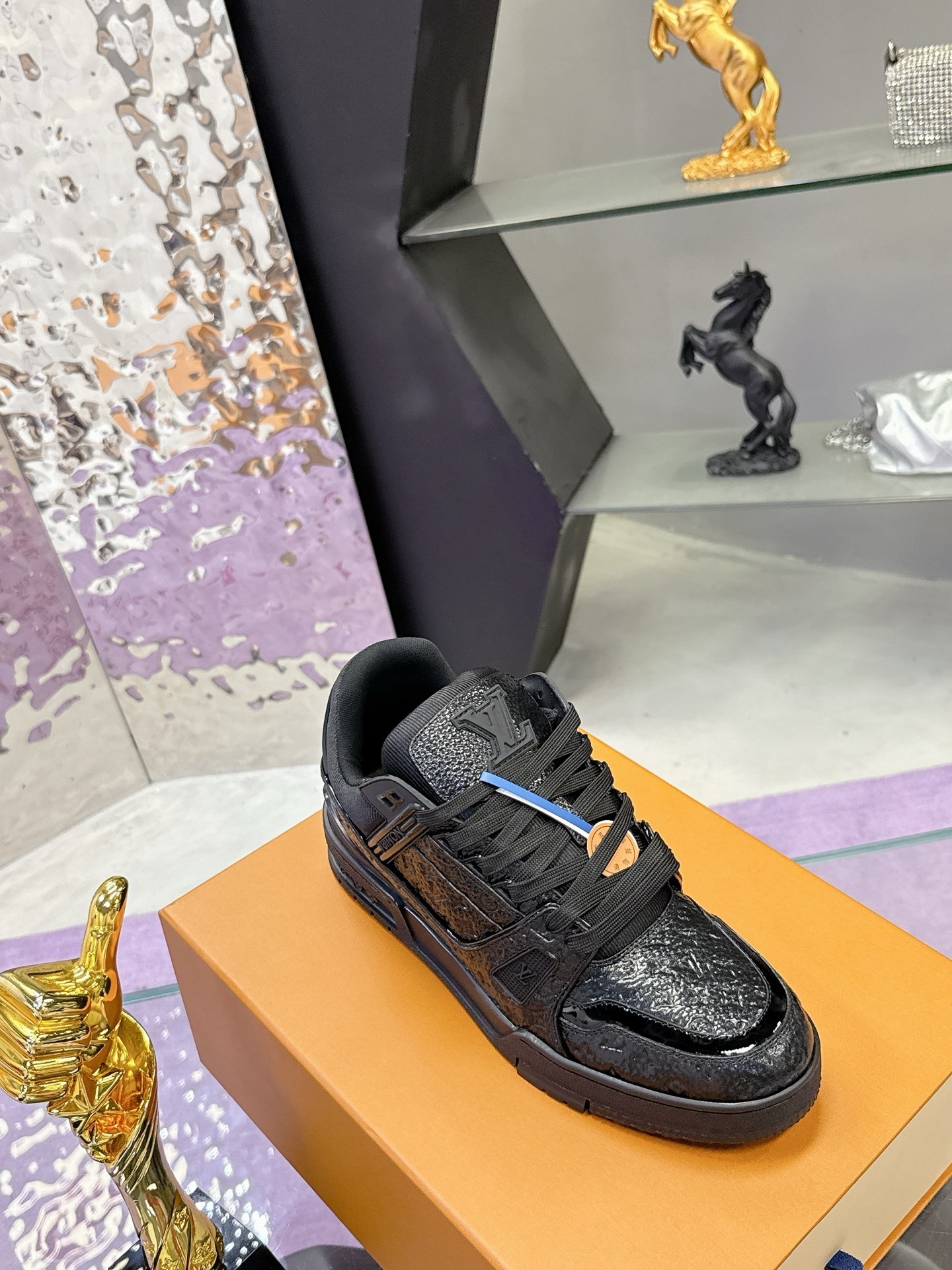 Louis Vuitton LV Trainer Sneakers Triple Black Monogram Leather