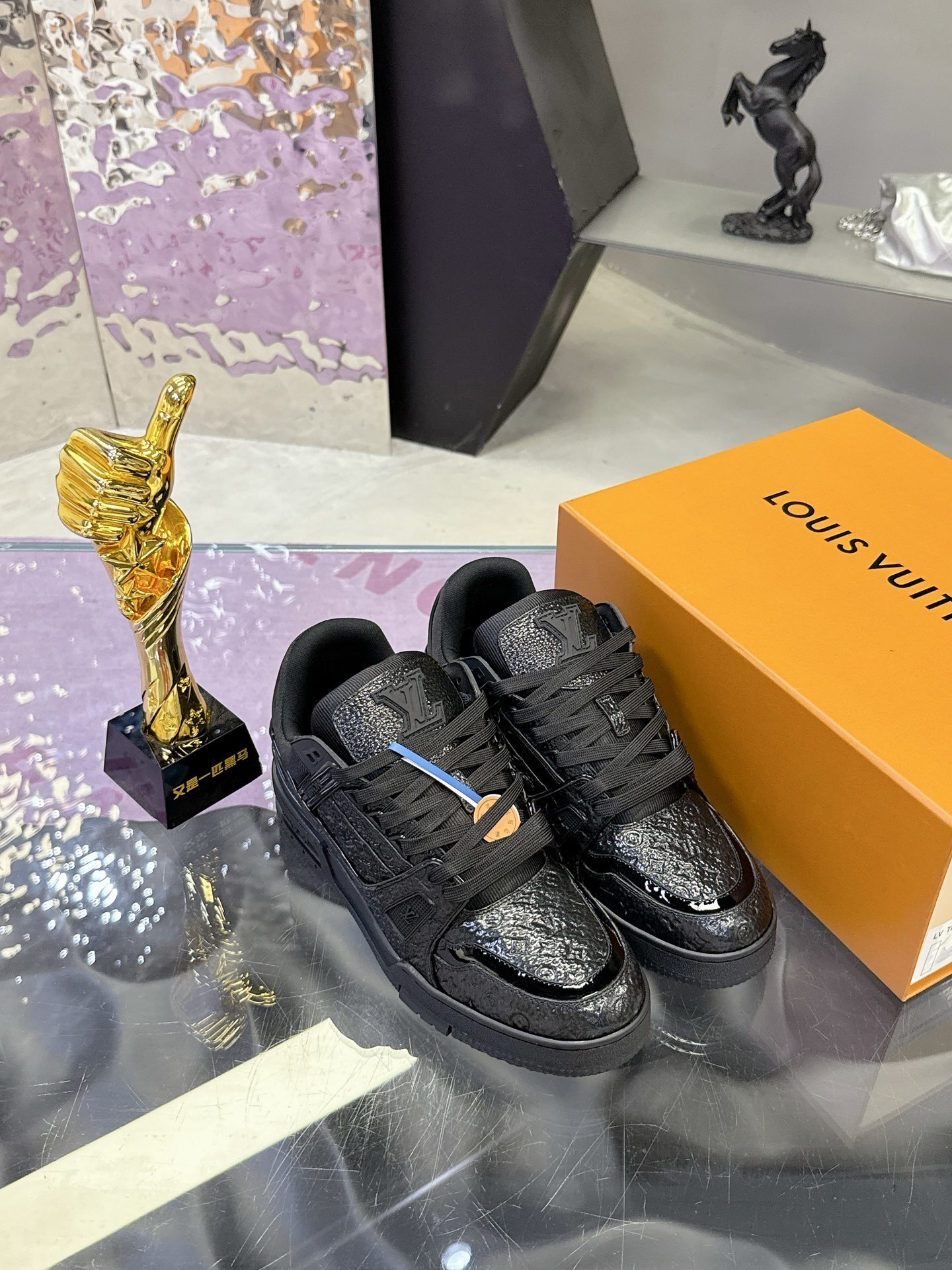 Louis Vuitton LV Trainer Sneakers Triple Black Monogram Leather