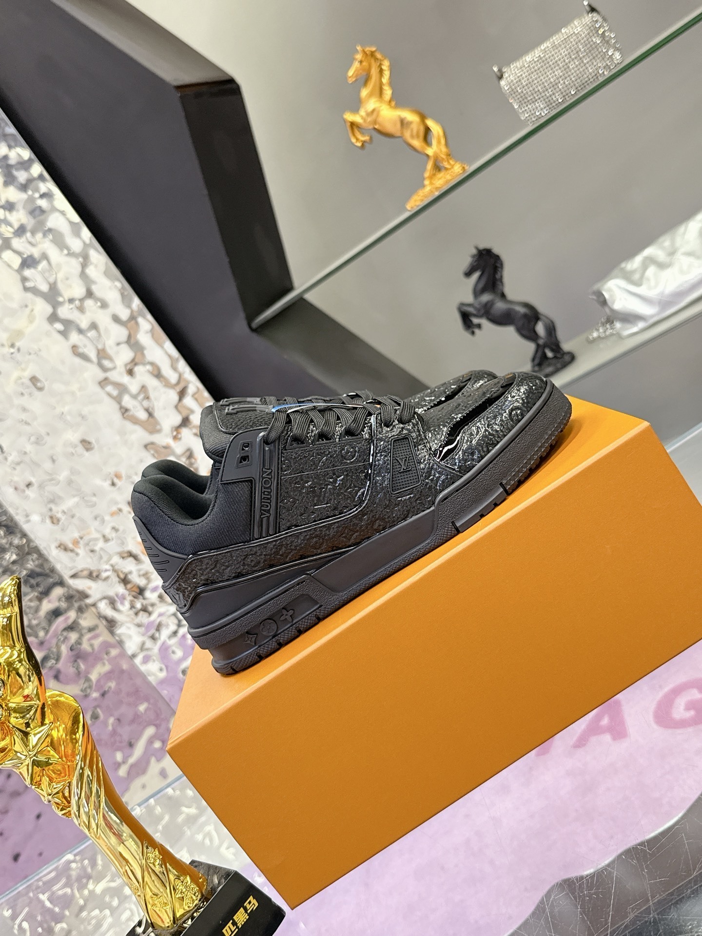 Louis Vuitton LV Trainer Sneakers Triple Black Monogram Leather