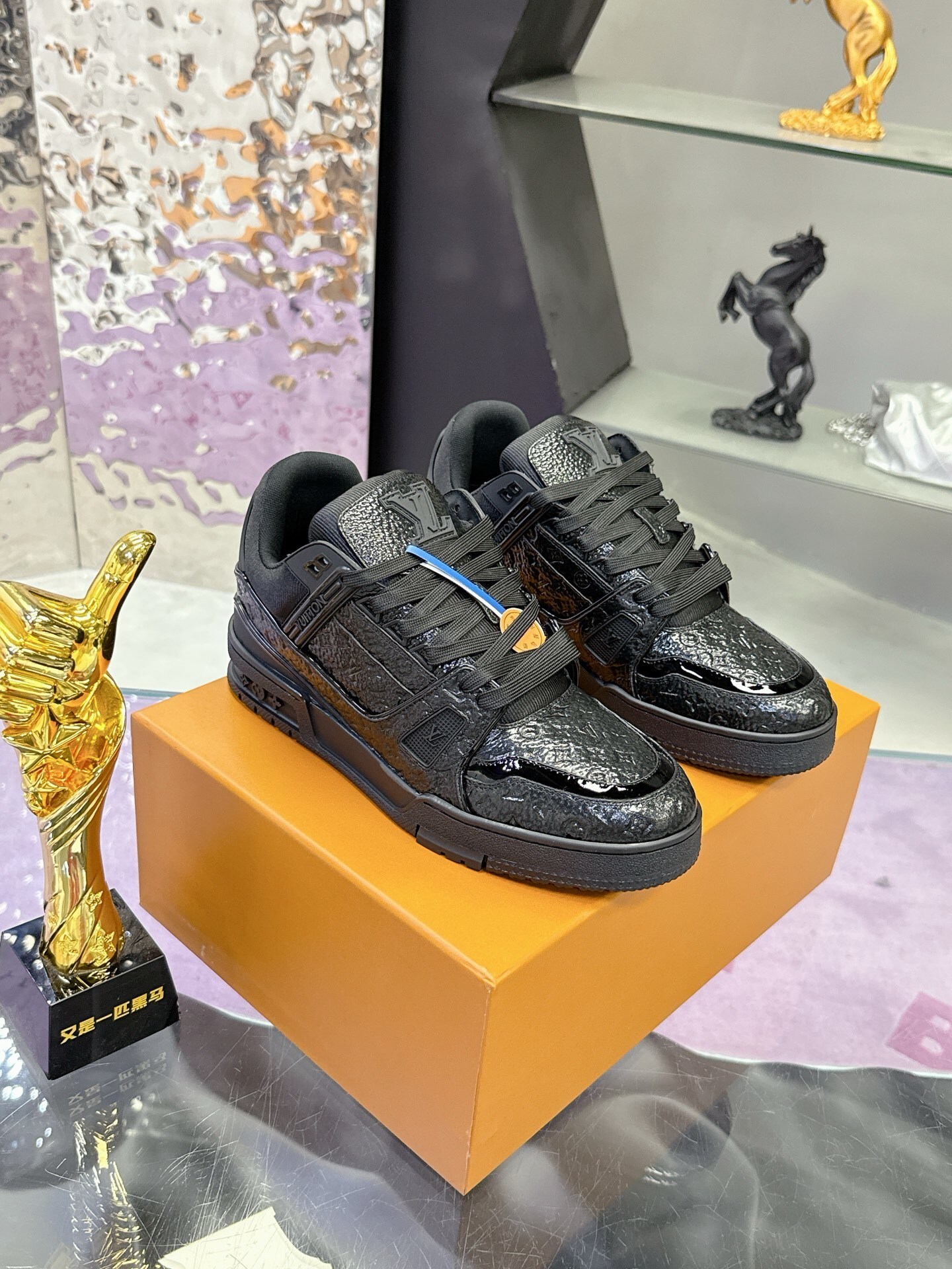 Louis Vuitton LV Trainer Sneakers Triple Black Monogram Leather