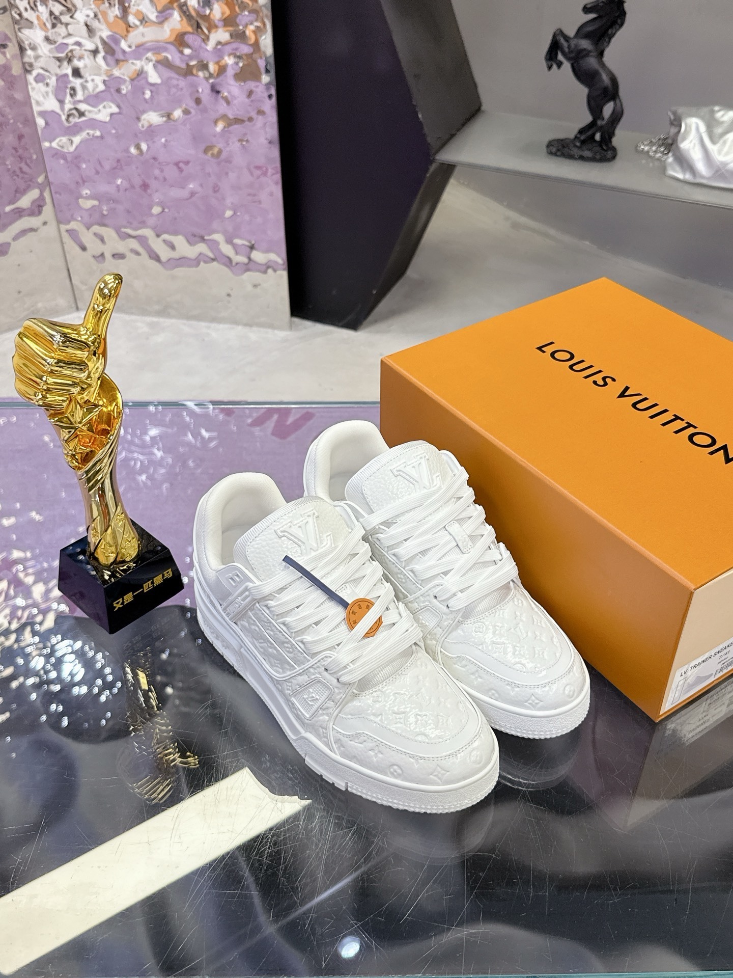 Louis Vuitton LV Trainer Sneakers White Monogram Leather