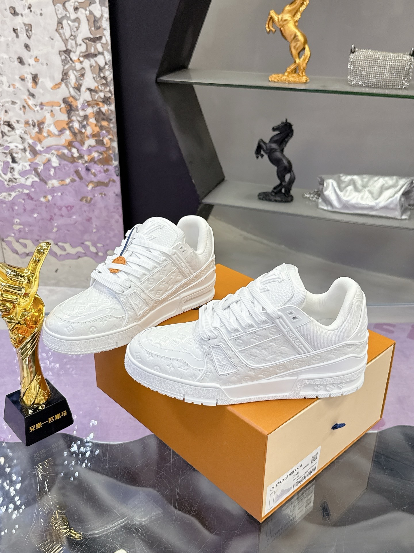 Louis Vuitton LV Trainer Sneakers White Monogram Leather