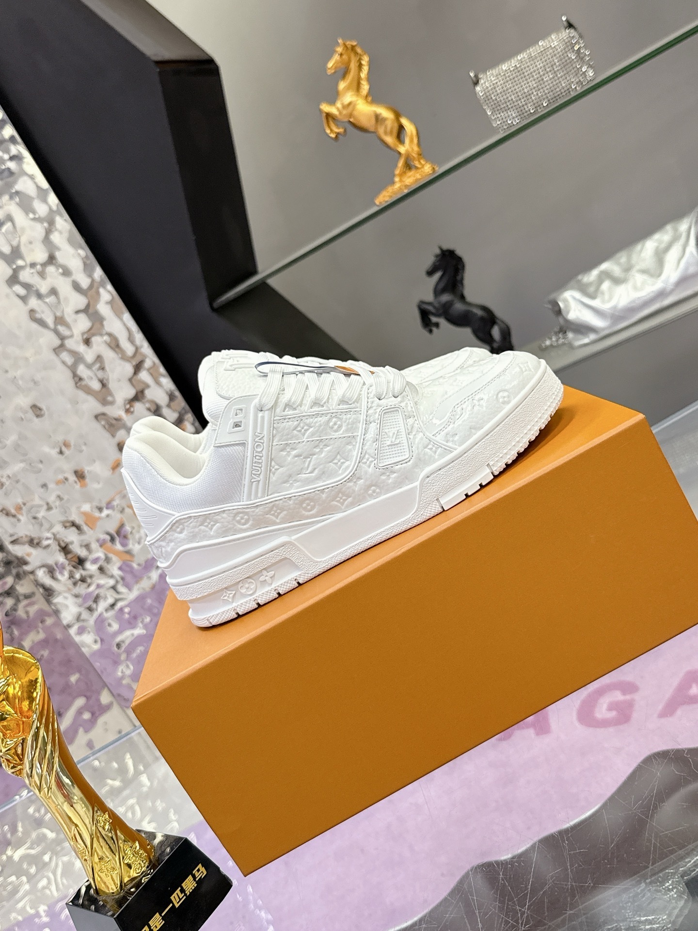 Louis Vuitton LV Trainer Sneakers White Monogram Leather