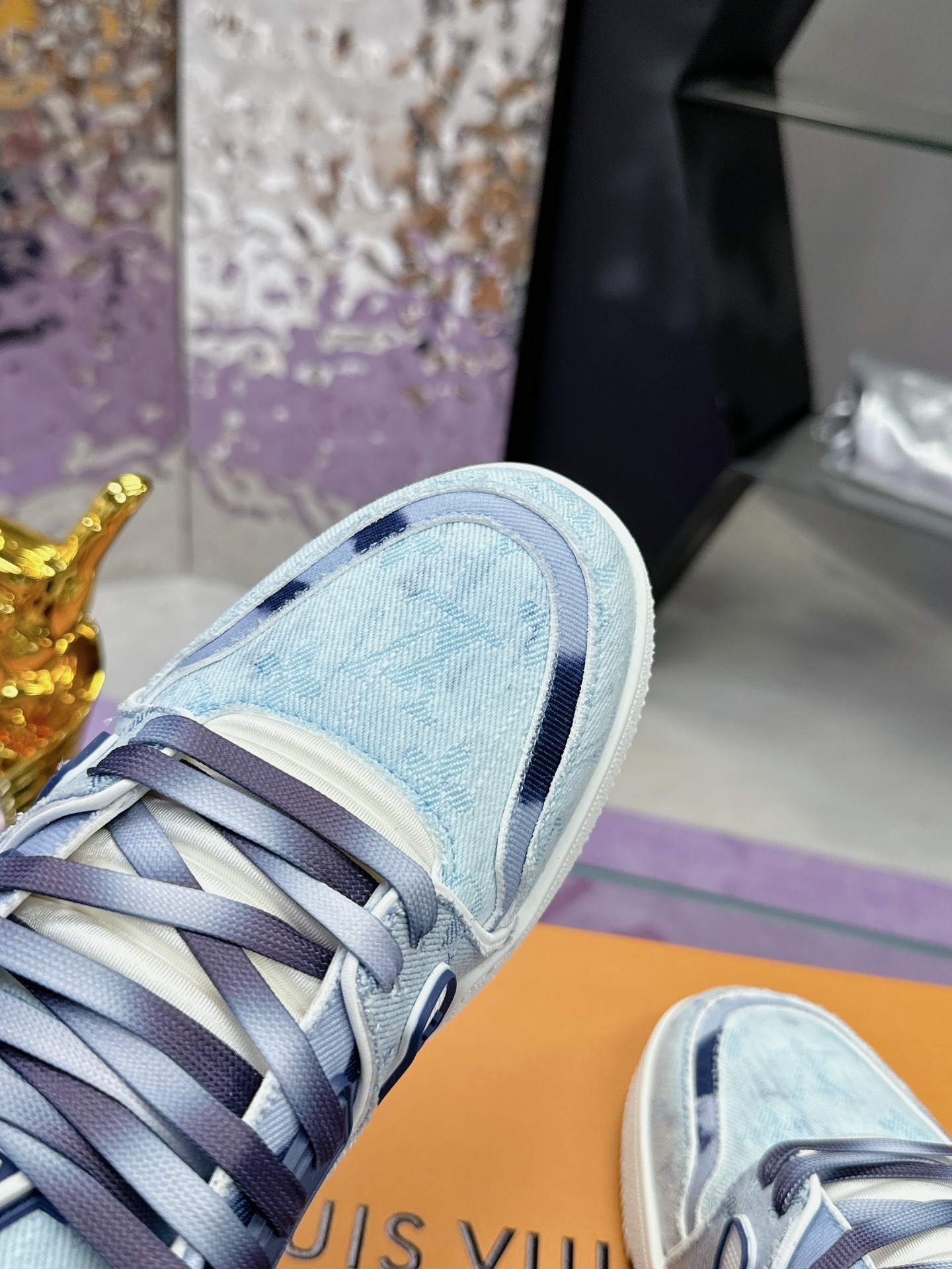 Louis Vuitton LV Trainer Denim Blue Monogram Luxury Sneakers