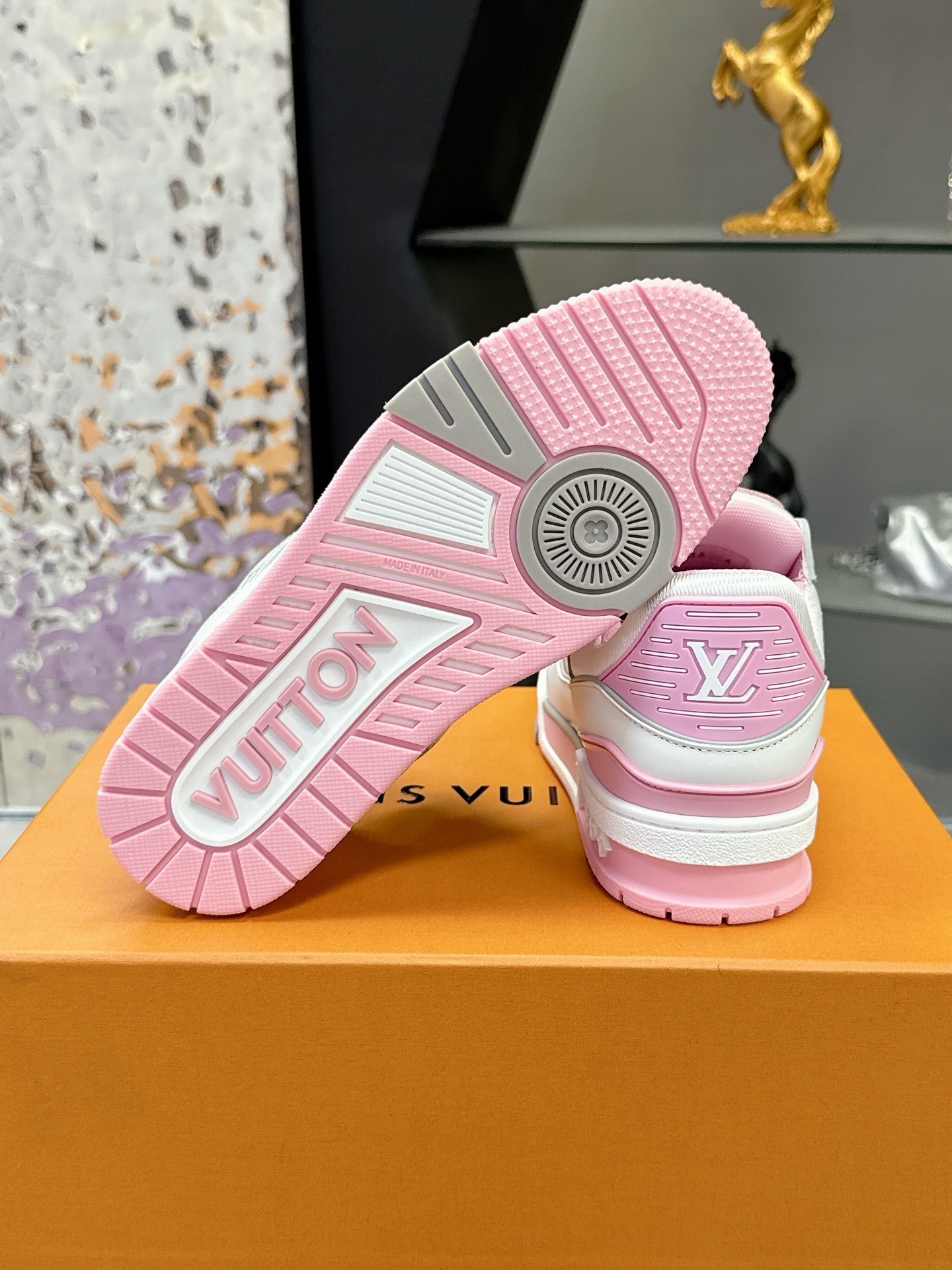 Louis Vuitton LV Trainer Pink White Sneakers - Luxury Leather Shoes