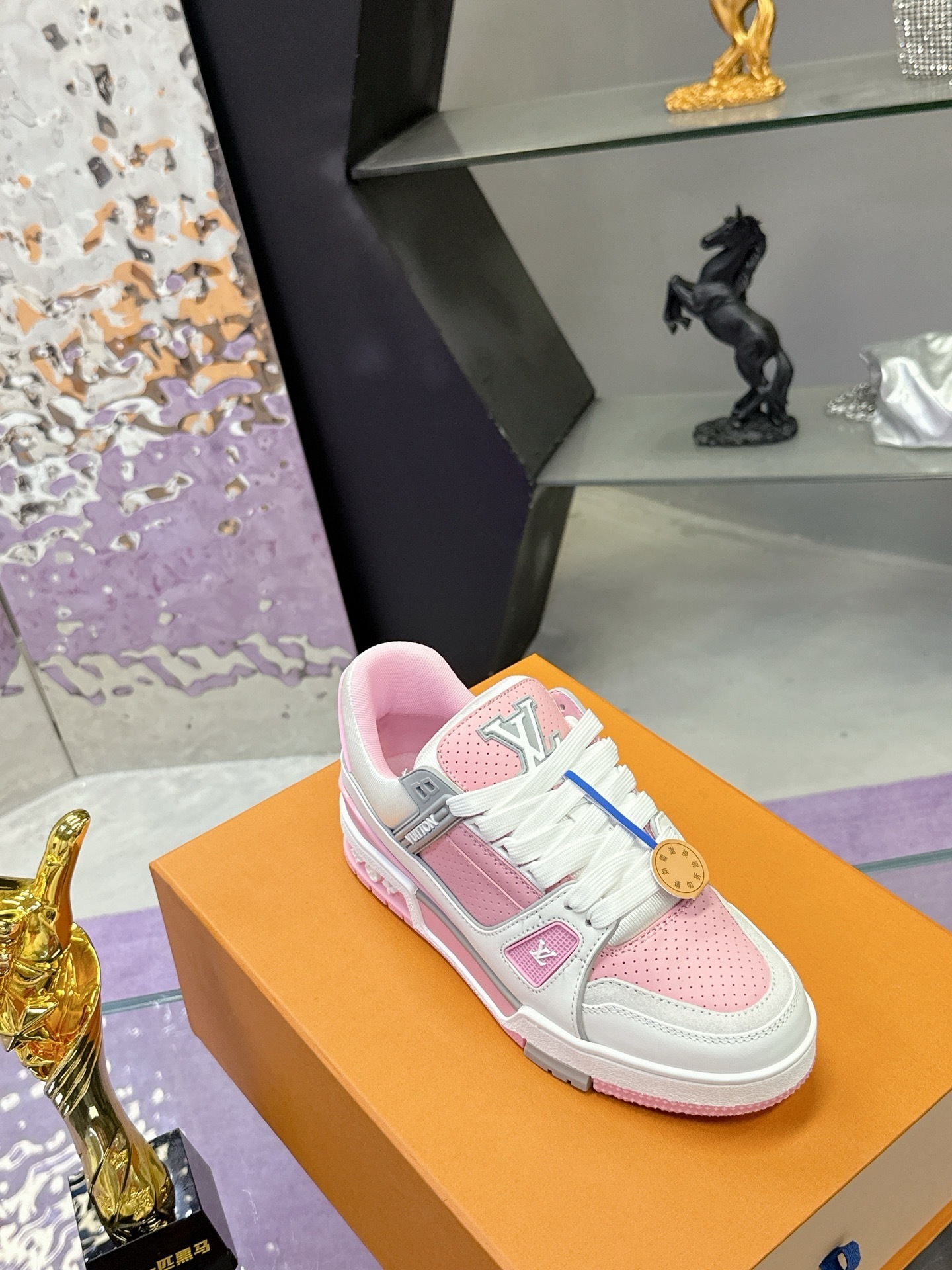 Louis Vuitton LV Trainer Pink White Sneakers - Luxury Leather Shoes