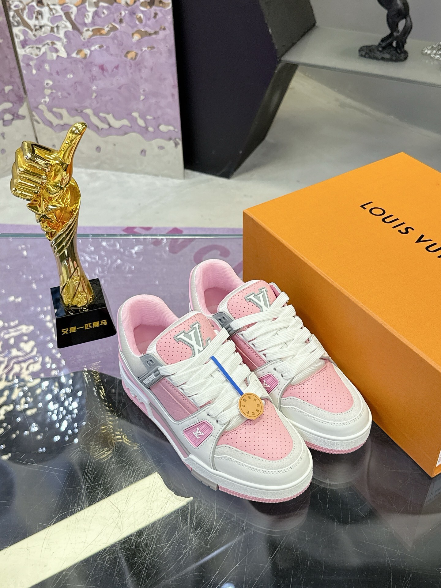 Louis Vuitton LV Trainer Pink White Sneakers - Luxury Leather Shoes