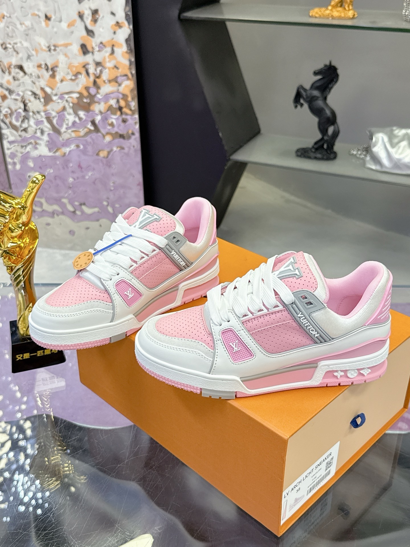Louis Vuitton LV Trainer Pink White Sneakers - Luxury Leather Shoes