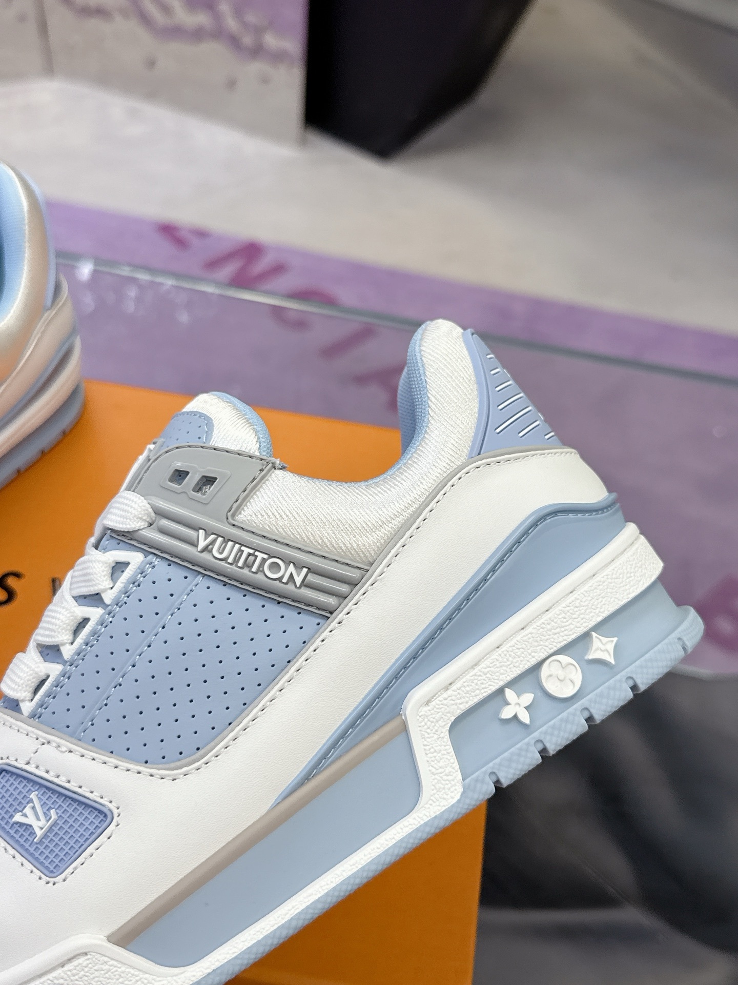 Louis Vuitton LV Trainer Sneakers Light Blue White Luxury Footwear