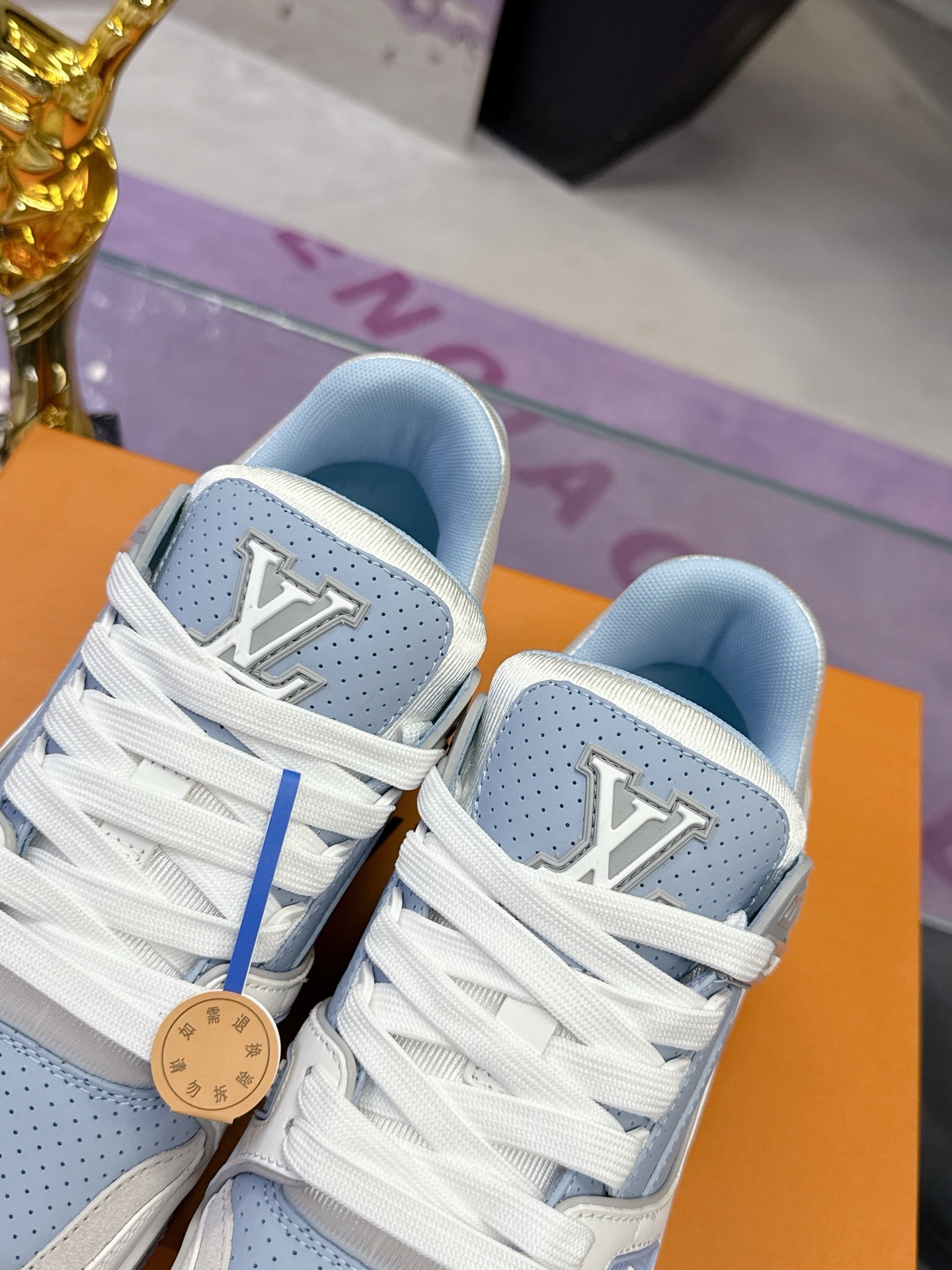 Louis Vuitton LV Trainer Sneakers Light Blue White Luxury Footwear