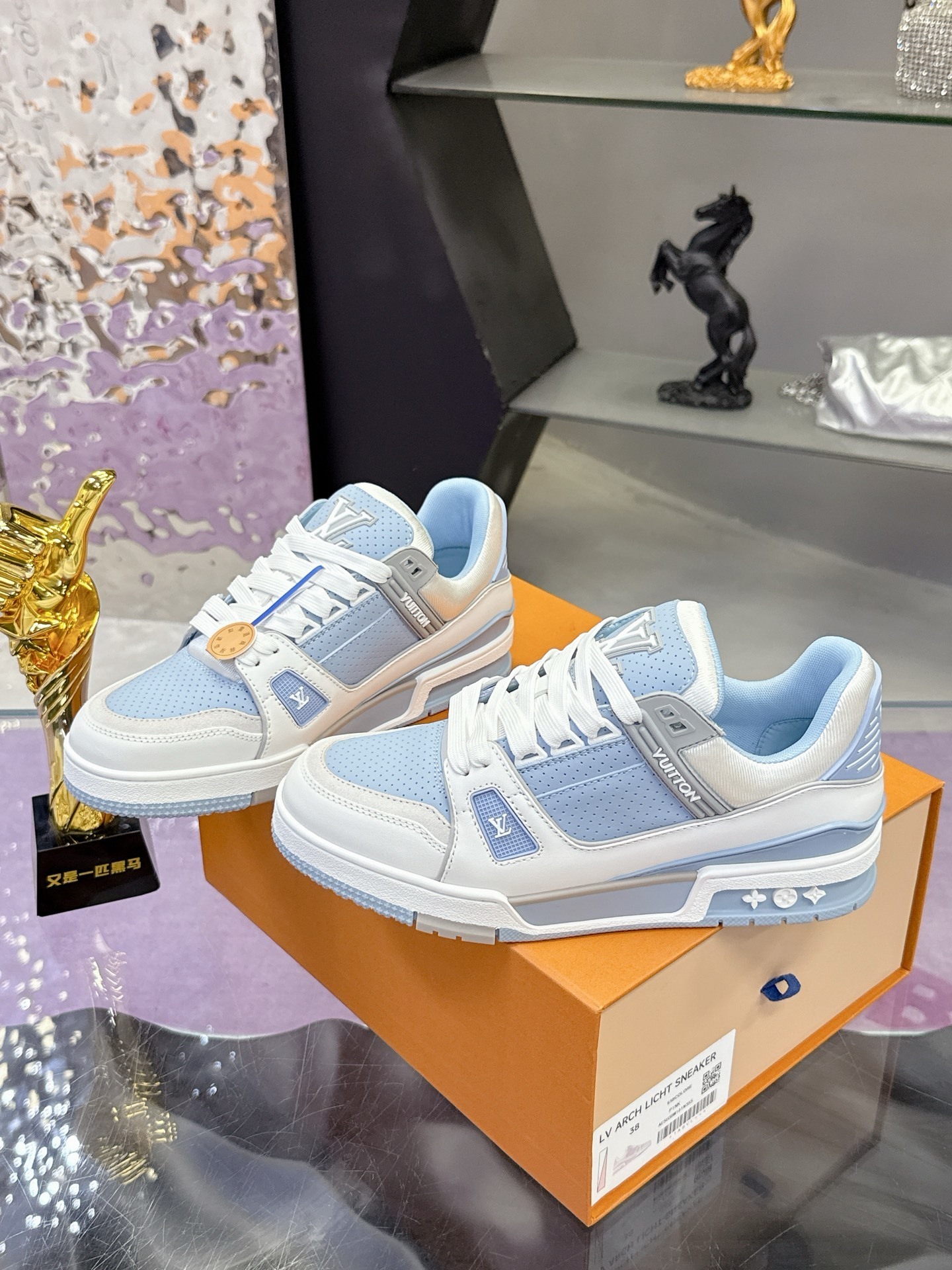 Louis Vuitton LV Trainer Sneakers Light Blue White Luxury Footwear