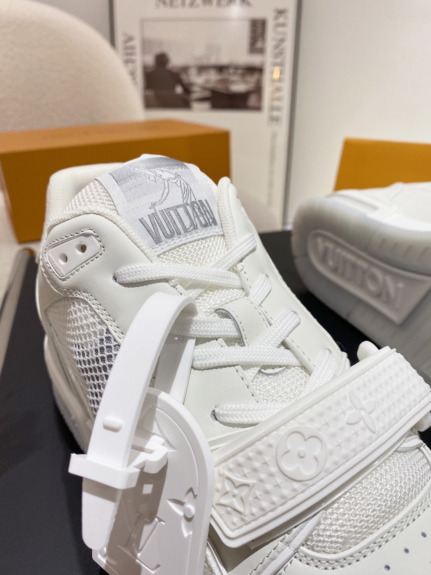 Louis Vuitton LV Trainer White Mesh & Leather Luxury Sneakers