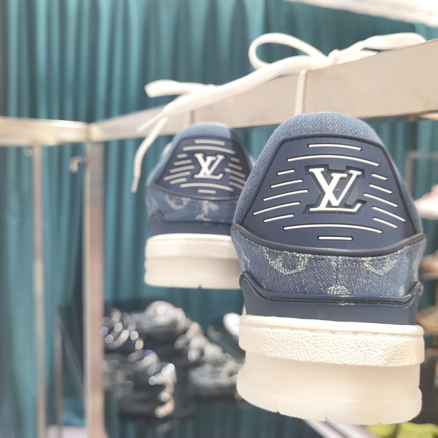 Louis Vuitton LV Trainer Denim Monogram Sneakers - Blue