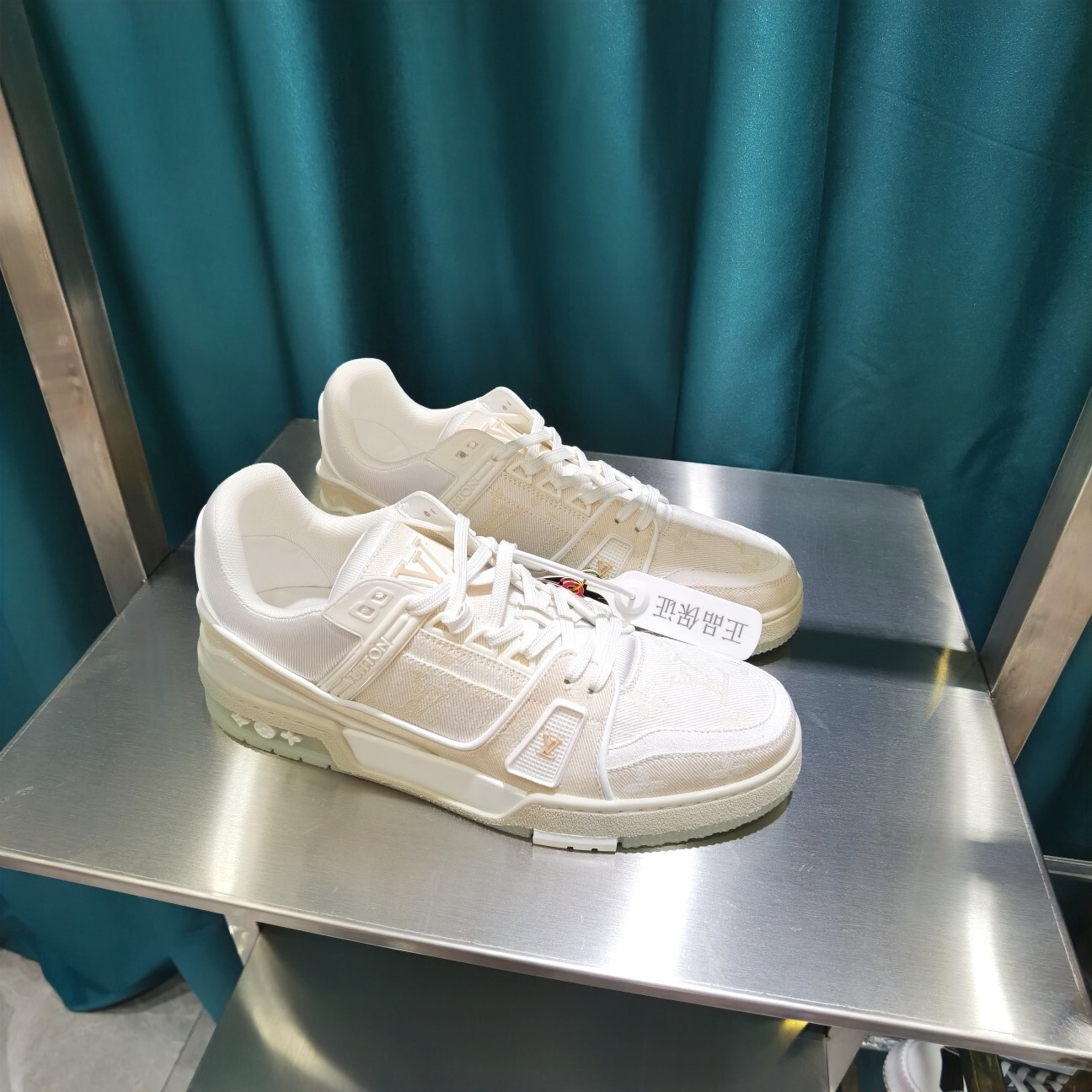 Louis Vuitton LV Trainer White Leather & Mesh Sneakers