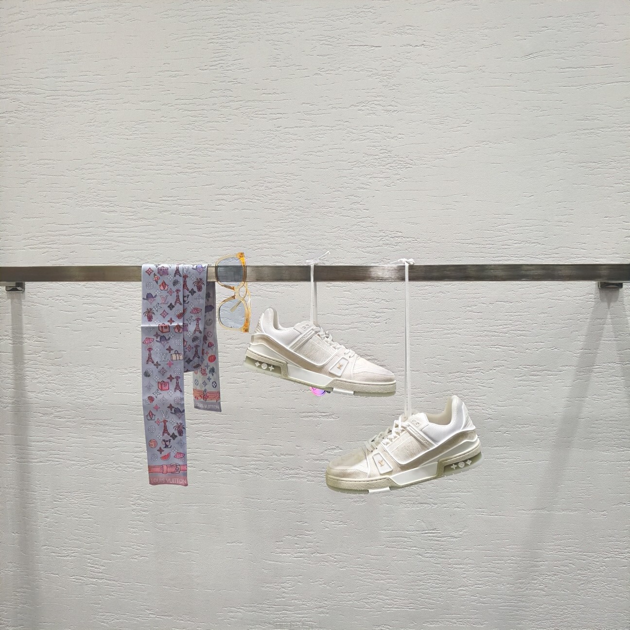 Louis Vuitton LV Trainer White Leather & Mesh Sneakers