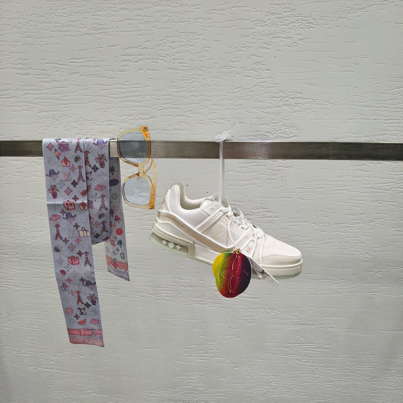 Louis Vuitton LV Trainer White Leather & Mesh Sneakers