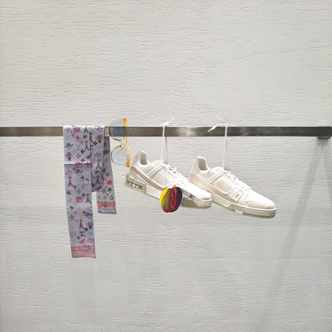 Louis Vuitton LV Trainer White Leather & Mesh Sneakers