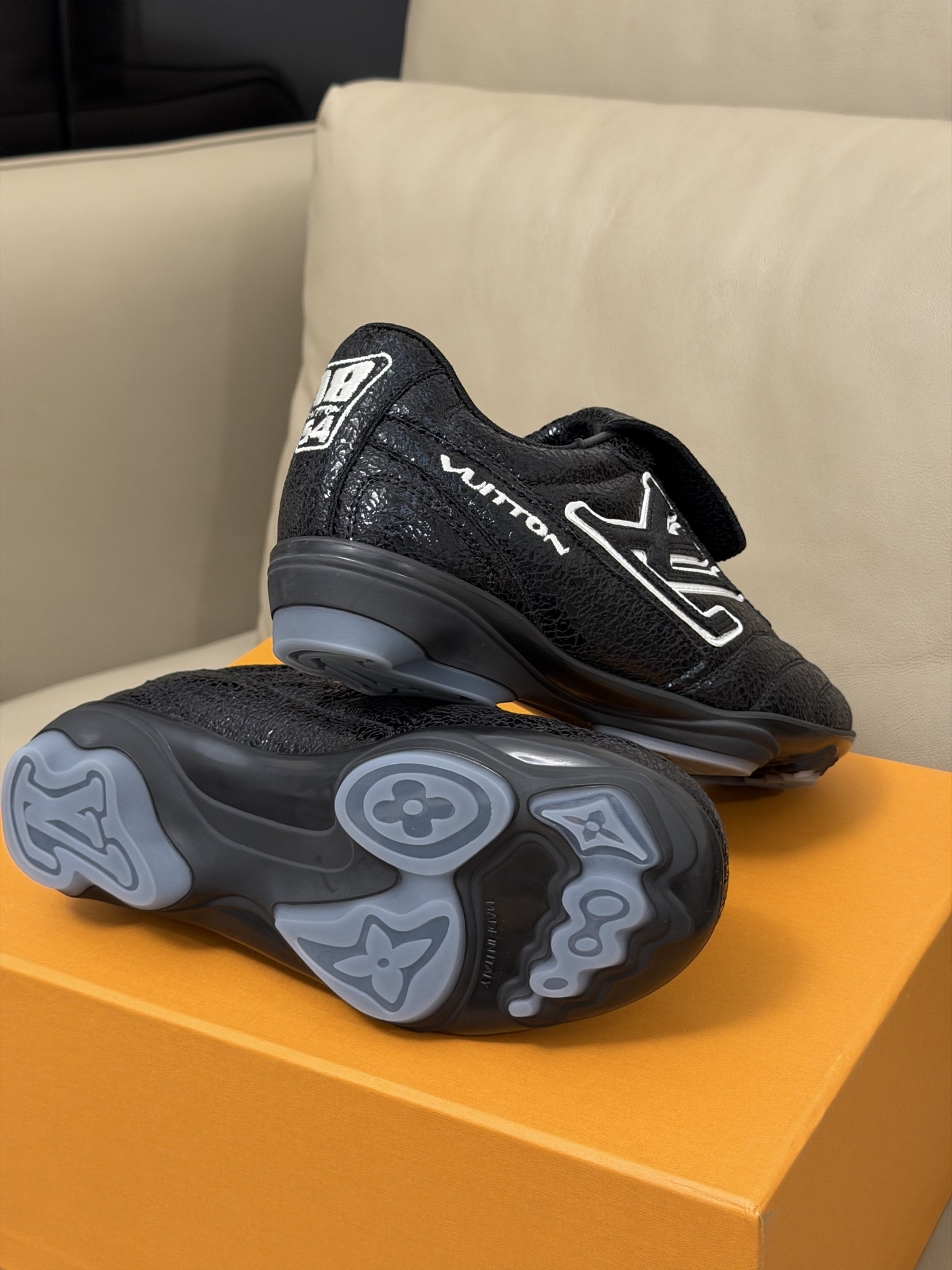 Louis Vuitton Black LV Lovers Football Sneakers - Luxury Mens Shoes