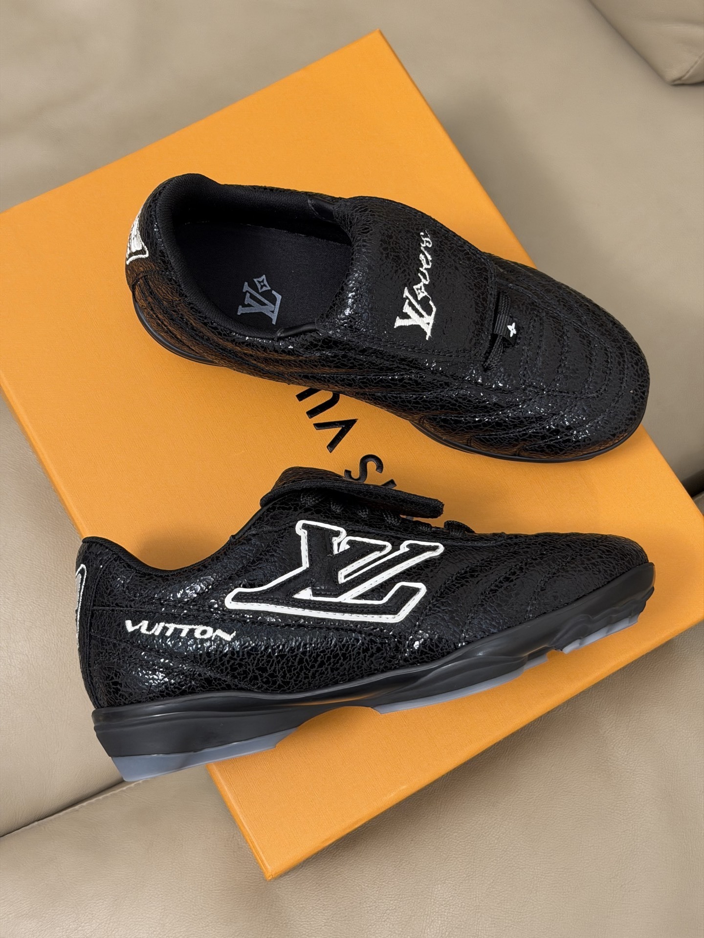Louis Vuitton Black LV Lovers Football Sneakers - Luxury Mens Shoes