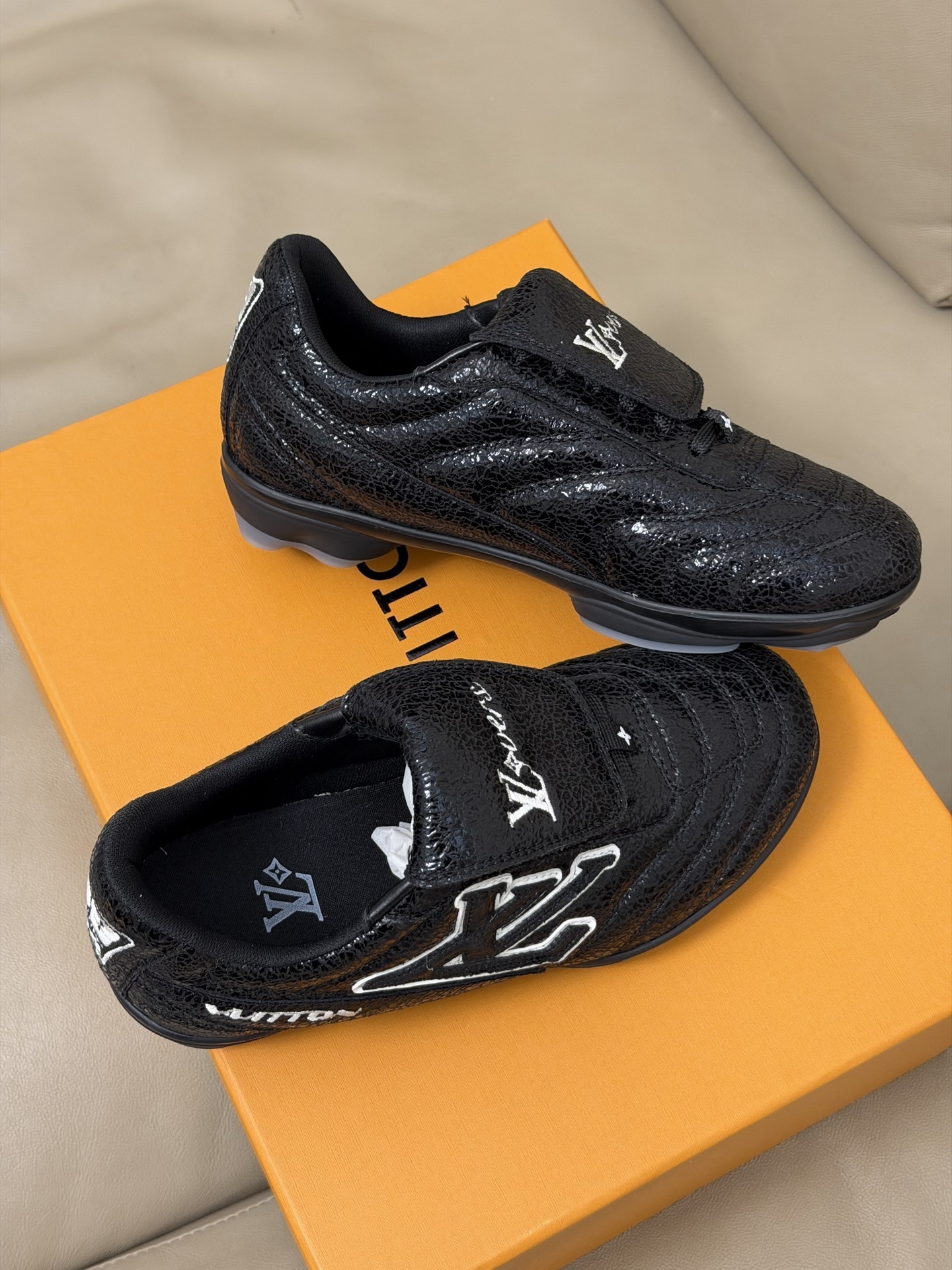 Louis Vuitton Black LV Lovers Football Sneakers - Luxury Mens Shoes