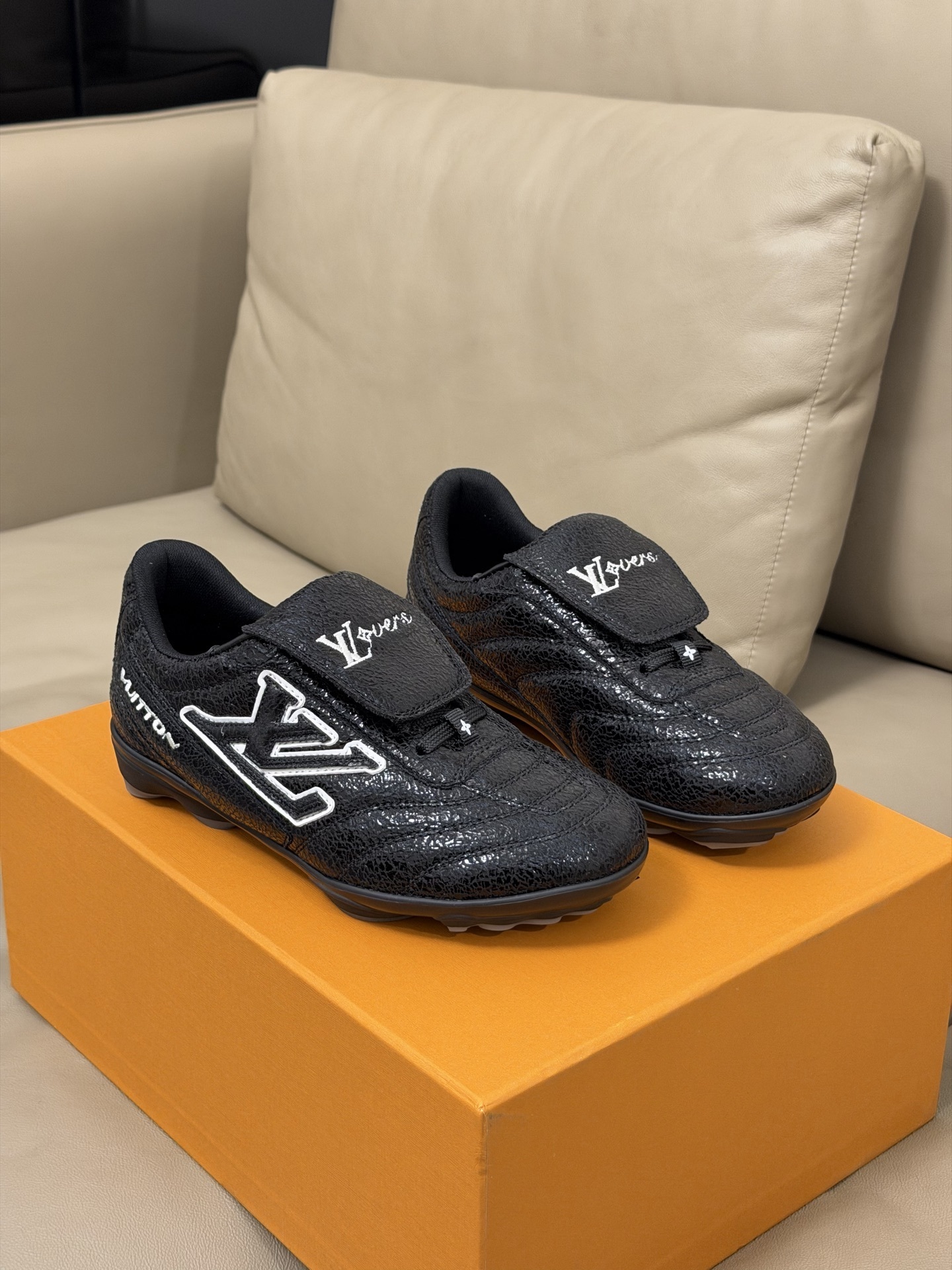 Louis Vuitton Black LV Lovers Football Sneakers – Luxury Mens Shoes