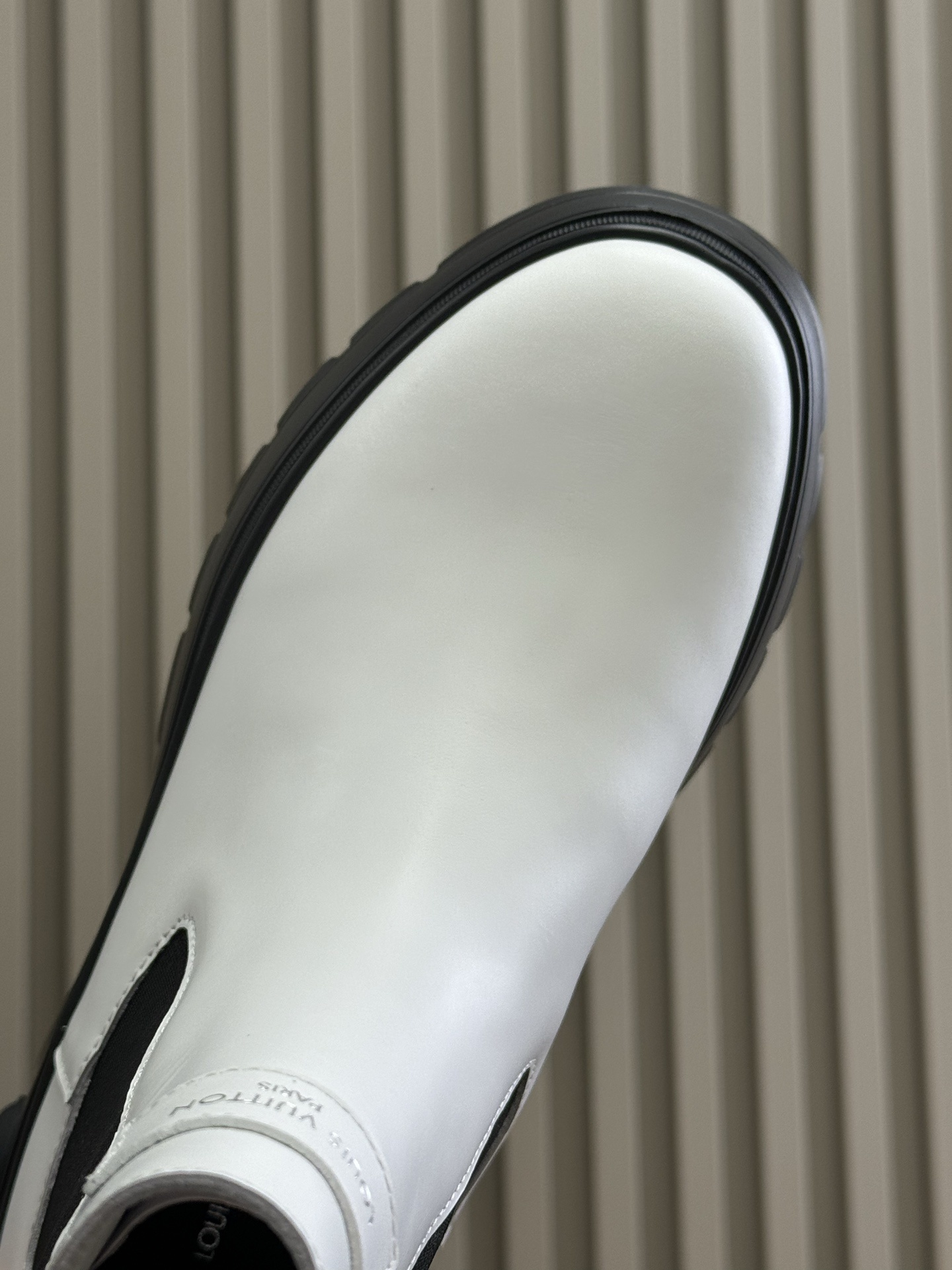 Louis Vuitton White Leather Monogram Chelsea Boots - Luxury Style