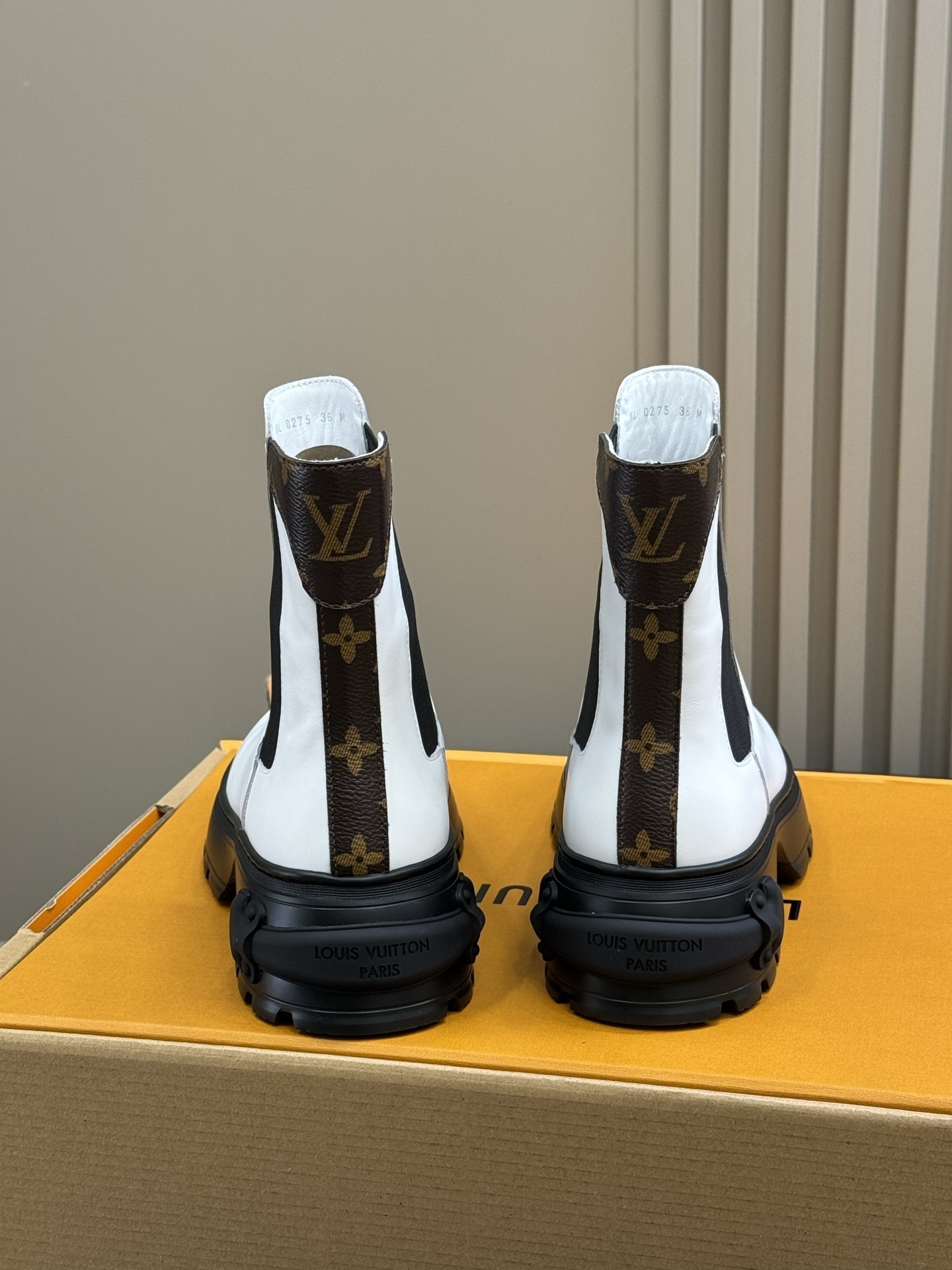 Louis Vuitton White Leather Monogram Chelsea Boots - Luxury Style