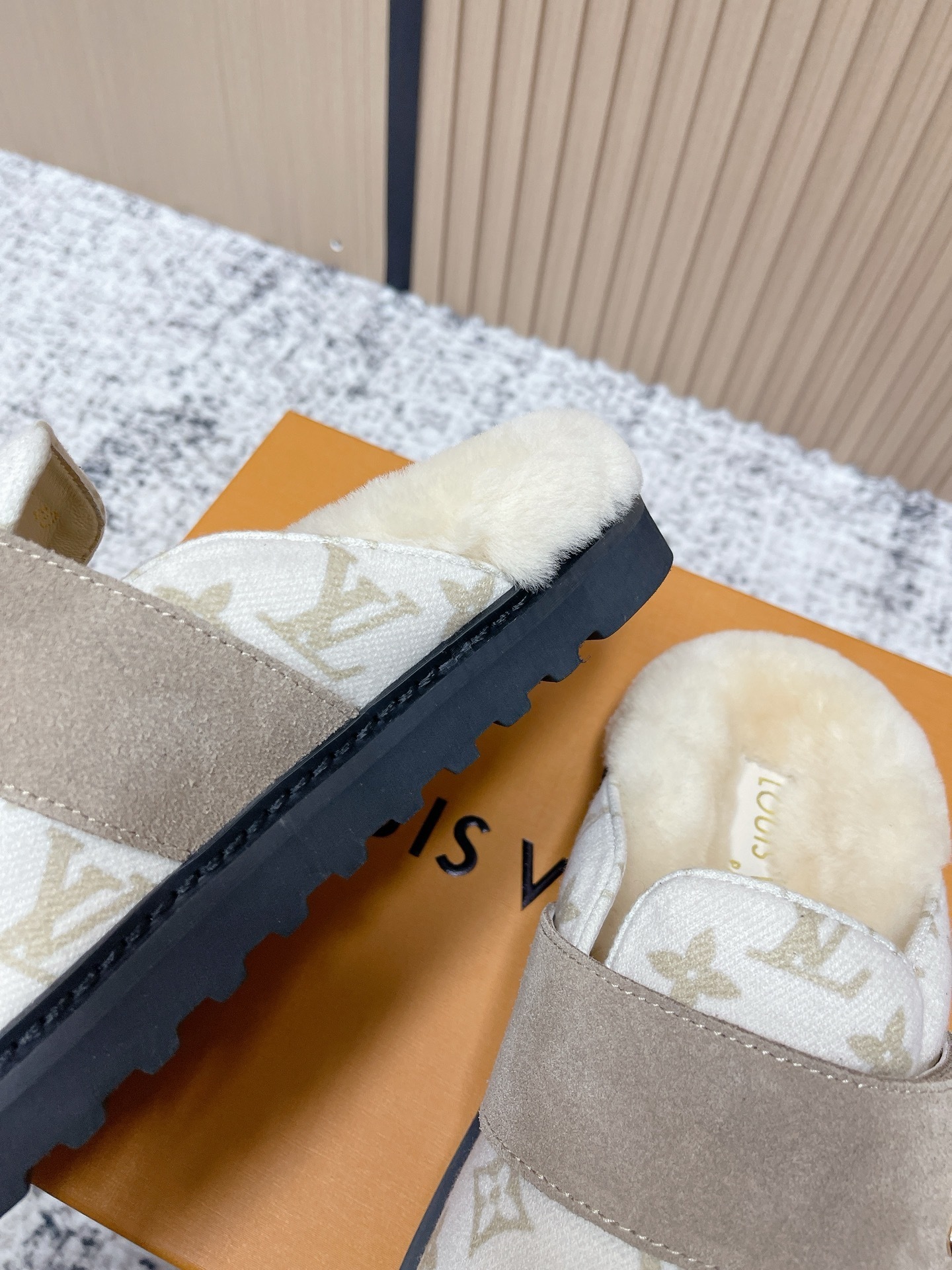 Louis Vuitton Monogram Shearling Comfort Mules - Luxury Clogs
