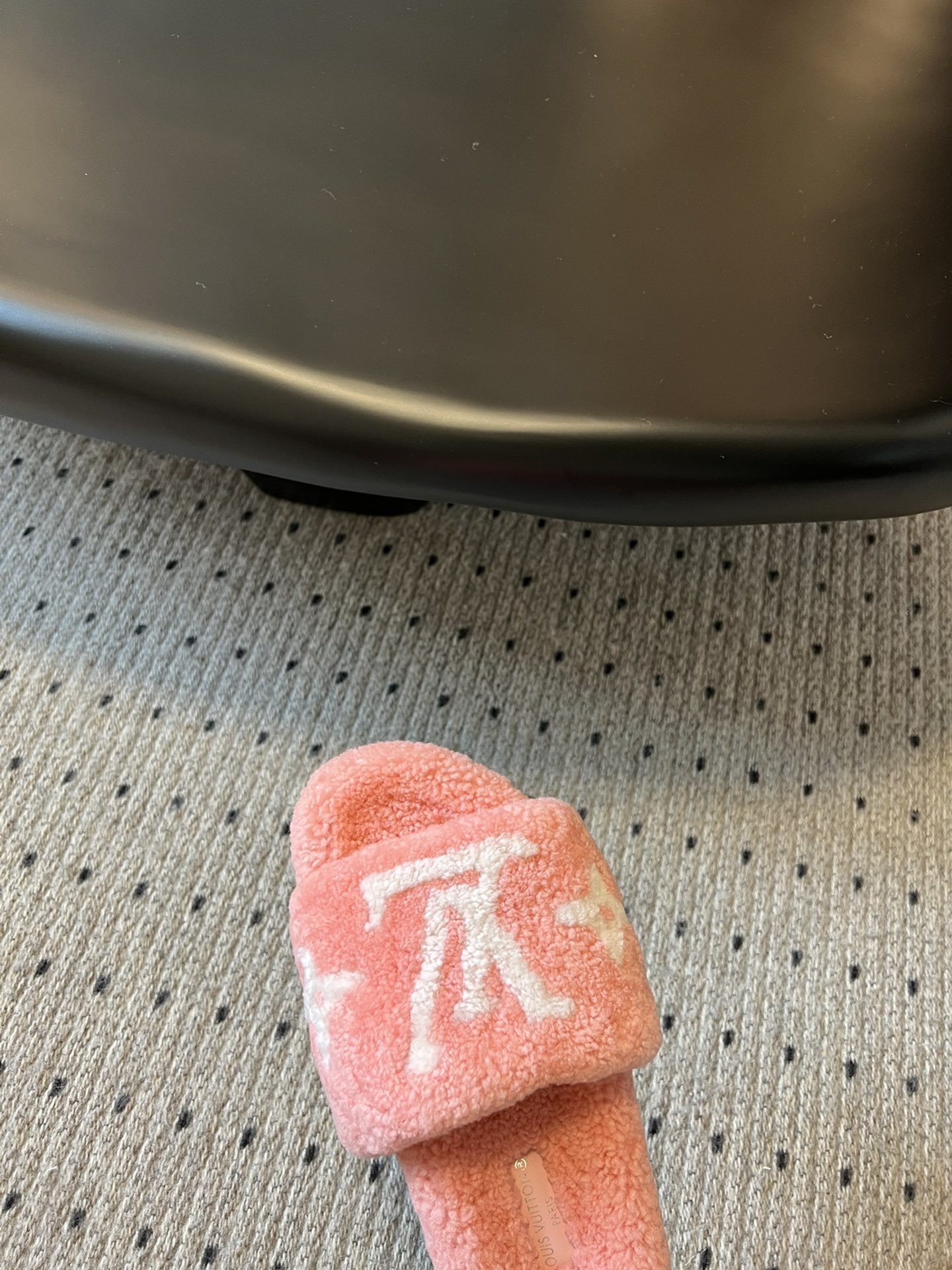 LV Pink Monogram Shearling Slippers - Women's Luxury Comfort Slides