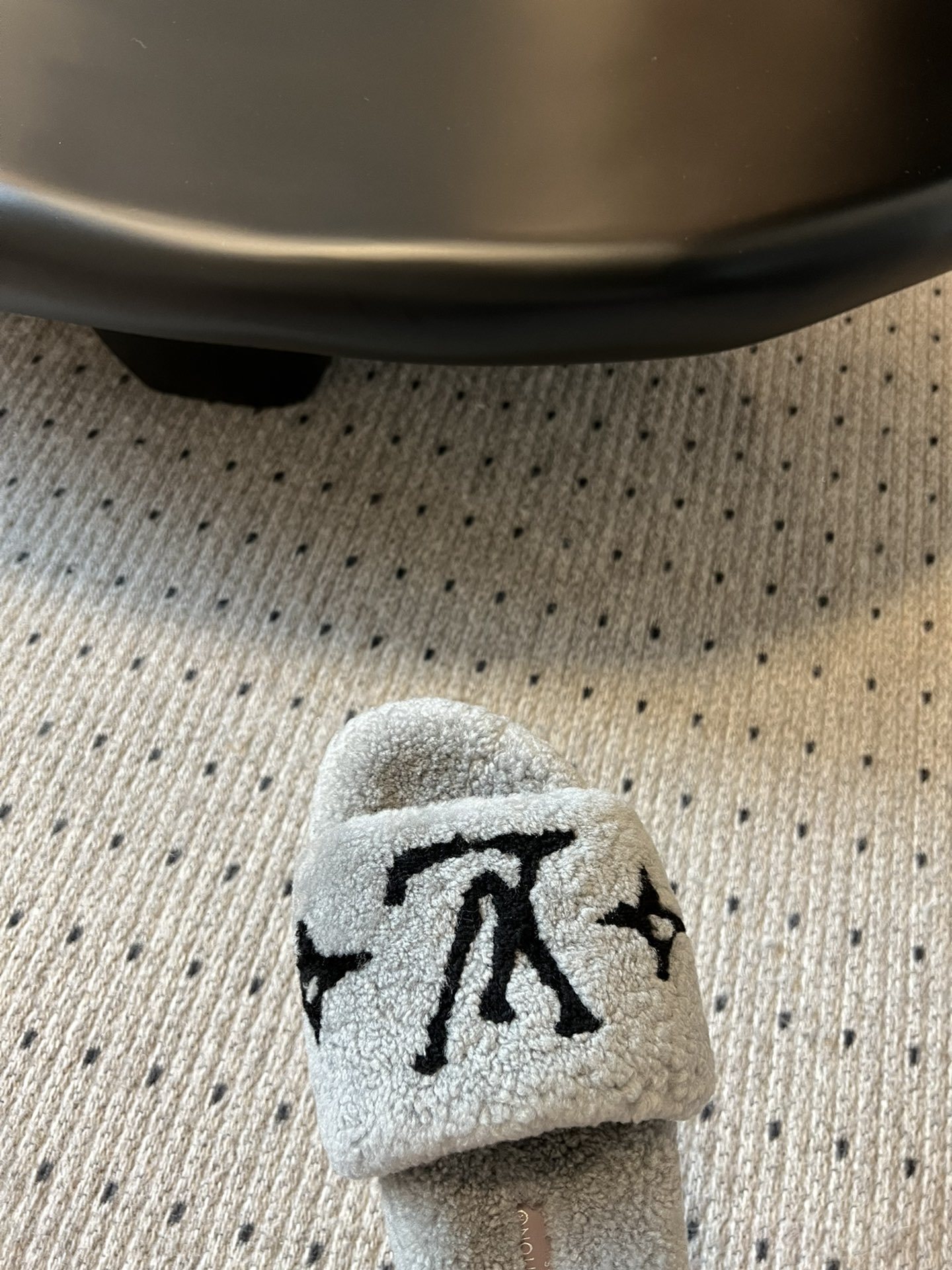 Louis Vuitton Monogram Fluffy Shearling Slides - Grey Luxury Mules