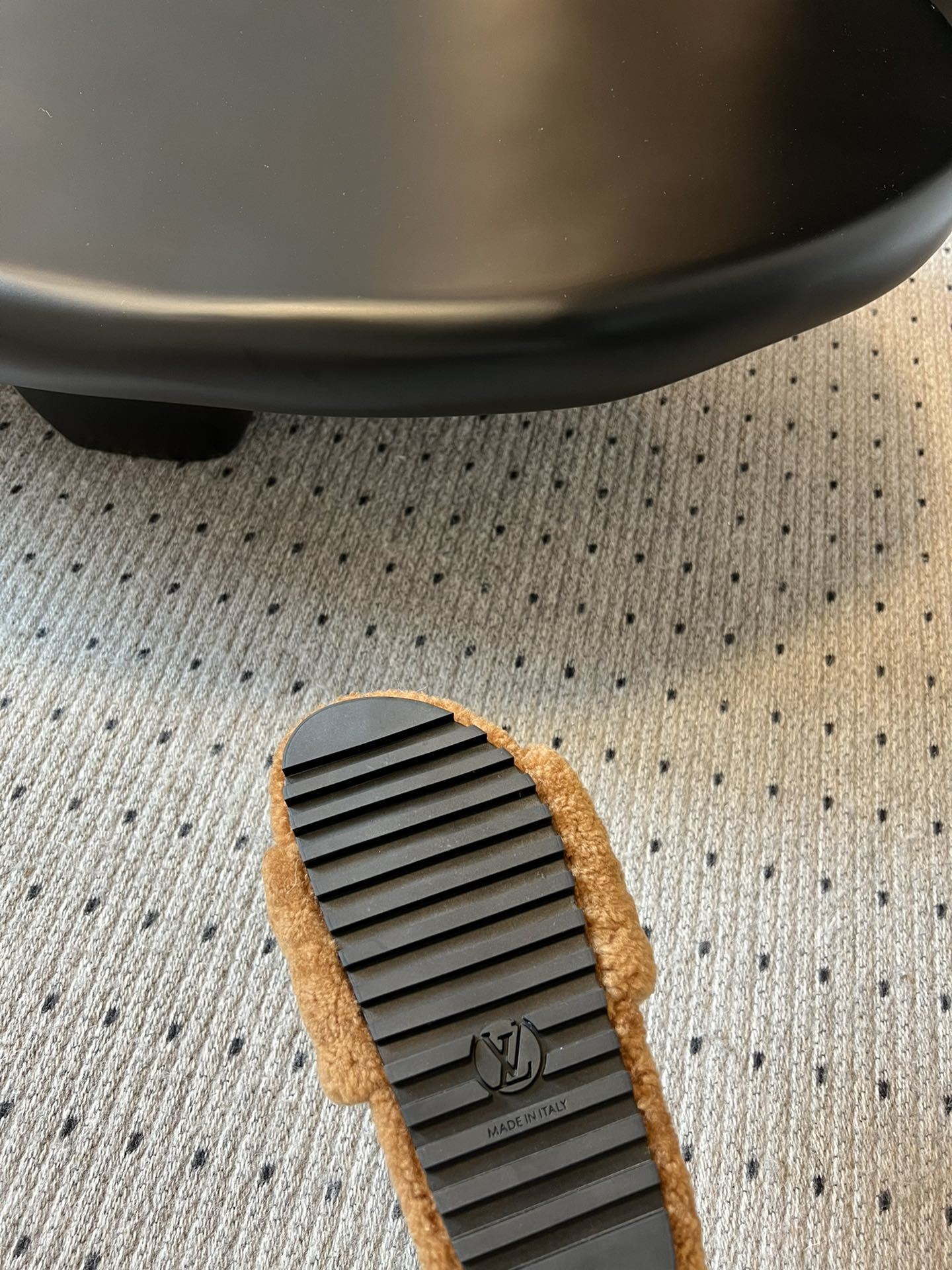 Louis Vuitton LV Monogram Shearling Slippers - Cognac Brown